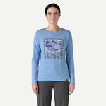 Patagonia PATAGONIA W's L/S Cap Cool Daily Graphic Shirt - Lands Trailseekers: Abundant Blue X-Dye XL