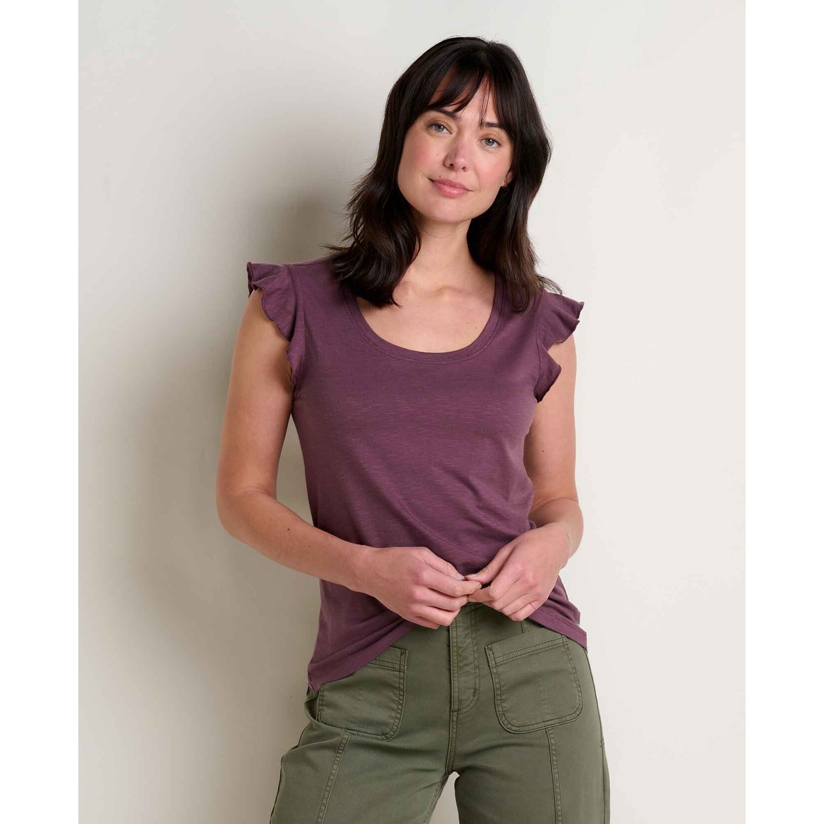 Toad & Co Toad&Co - Rufflita Tee- Huckleberry - M