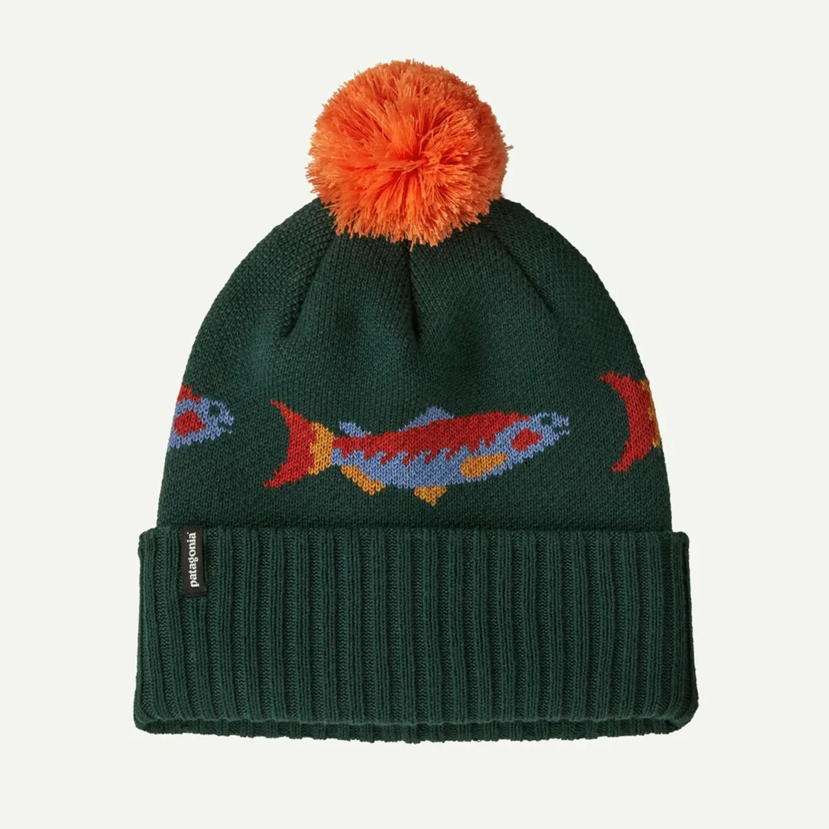 Patagonia Patagonia Powder Town Beanie Salmon Energy Stripe: Old Growth Green ALL