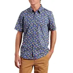 Toad & Co FLETCH SS SHIRT enamel blue van print M