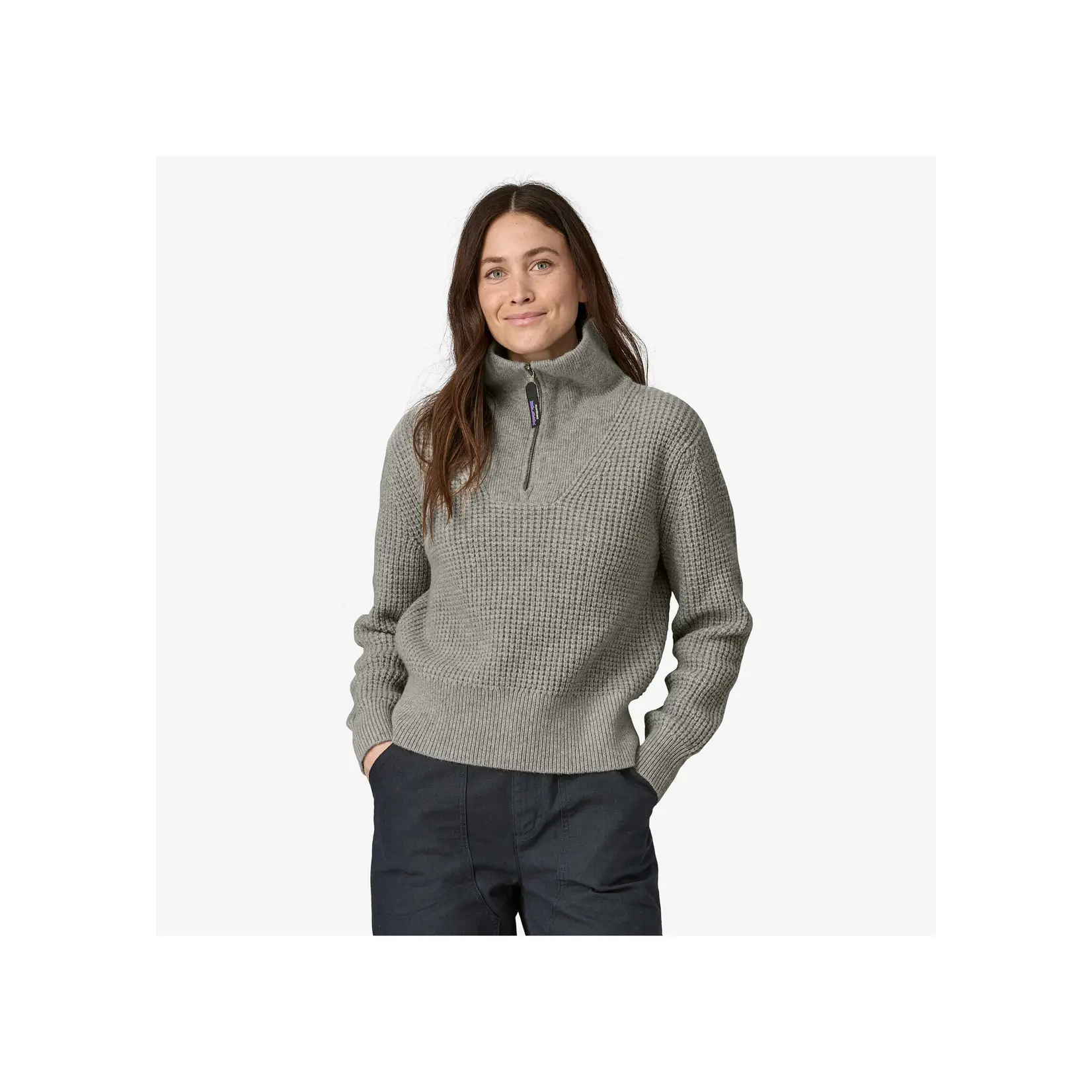 FINAL SALE W's Recycled Wool-Blend 1/4 Zip Sweater - Salt Grey - S