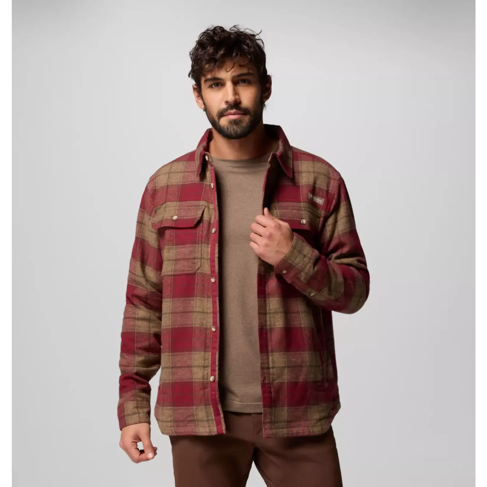 Columbia Columbia Saddle Point™ Warm Lined Flannel Red Jasper Iron XXL