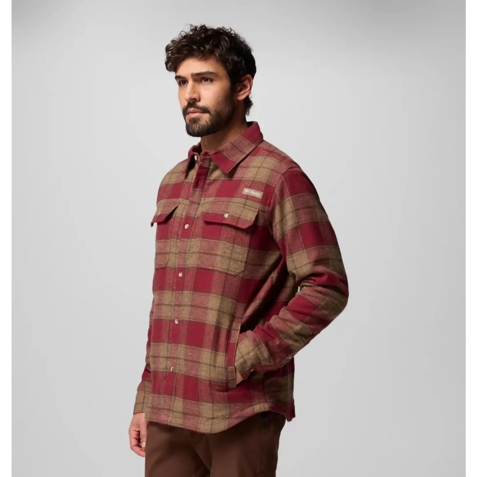 Columbia Columbia Saddle Point™ Warm Lined Flannel Red Jasper Iron XL