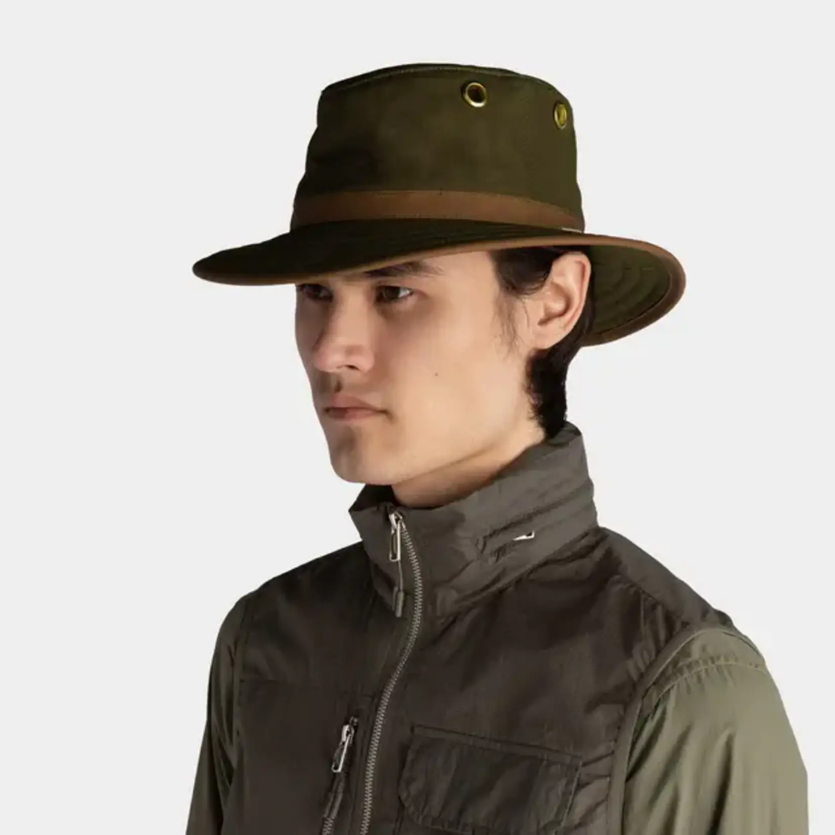 Tilley Tilley TWC7 Outback Waxed Adventure Hat - Green/ British Tan