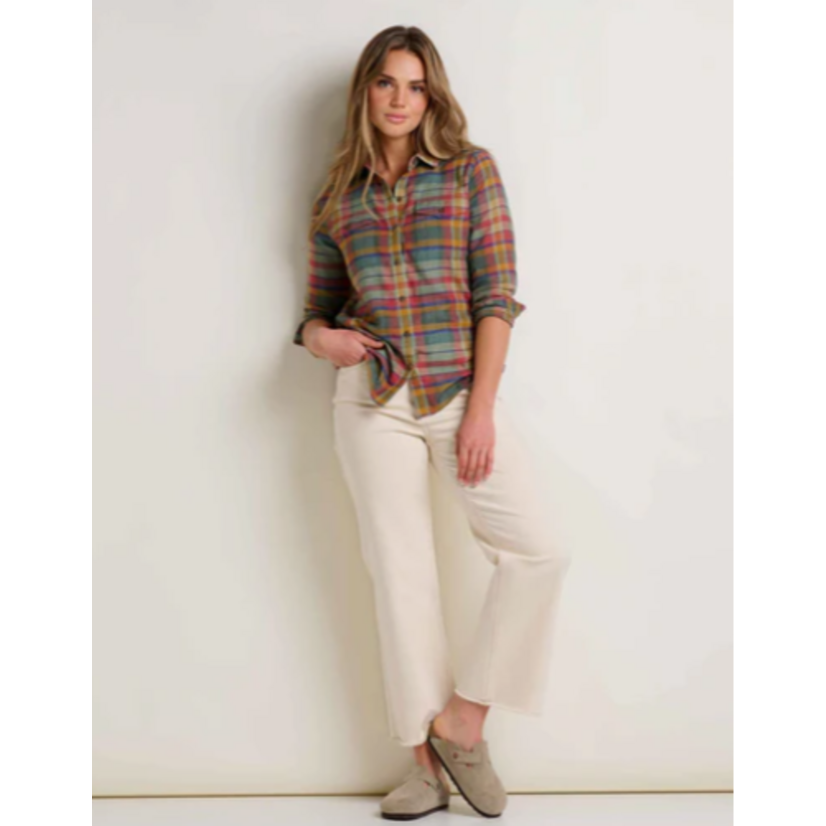 Toad & Co Re-Form Flannel LS Shirt Yucca Madras XS