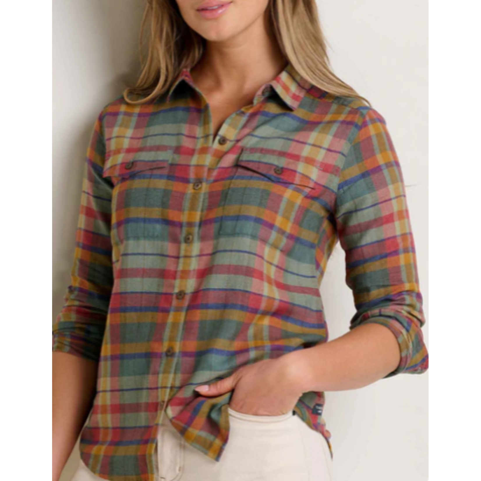 Toad & Co Re-Form Flannel LS Shirt Yucca Madras M