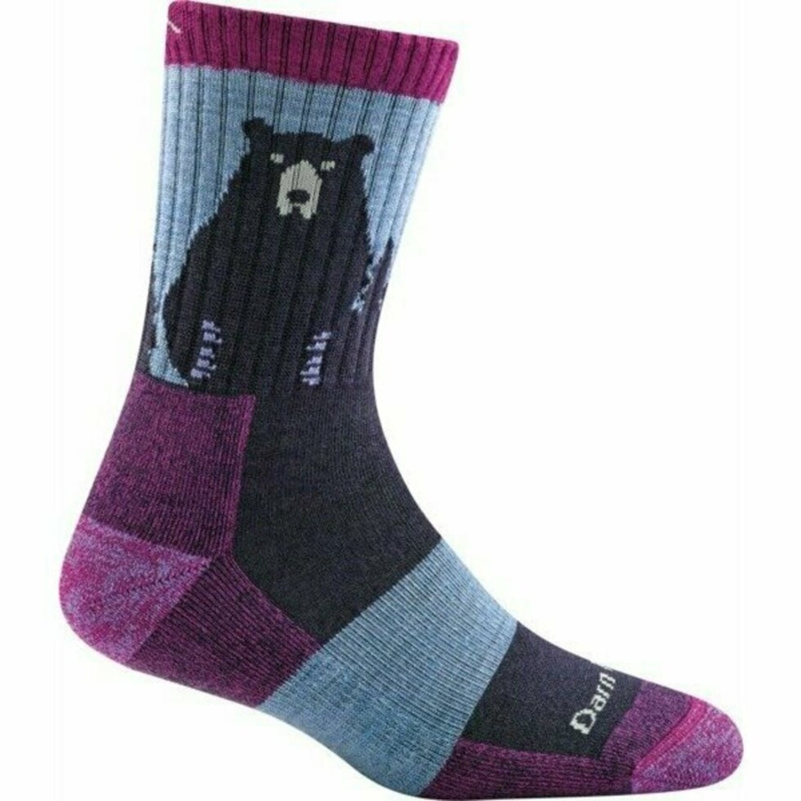 Darn Tough DARN TOUGH  Women's Hike/Trek Bear Town Micro Crew Lightweight with Cushion Purple Medium
