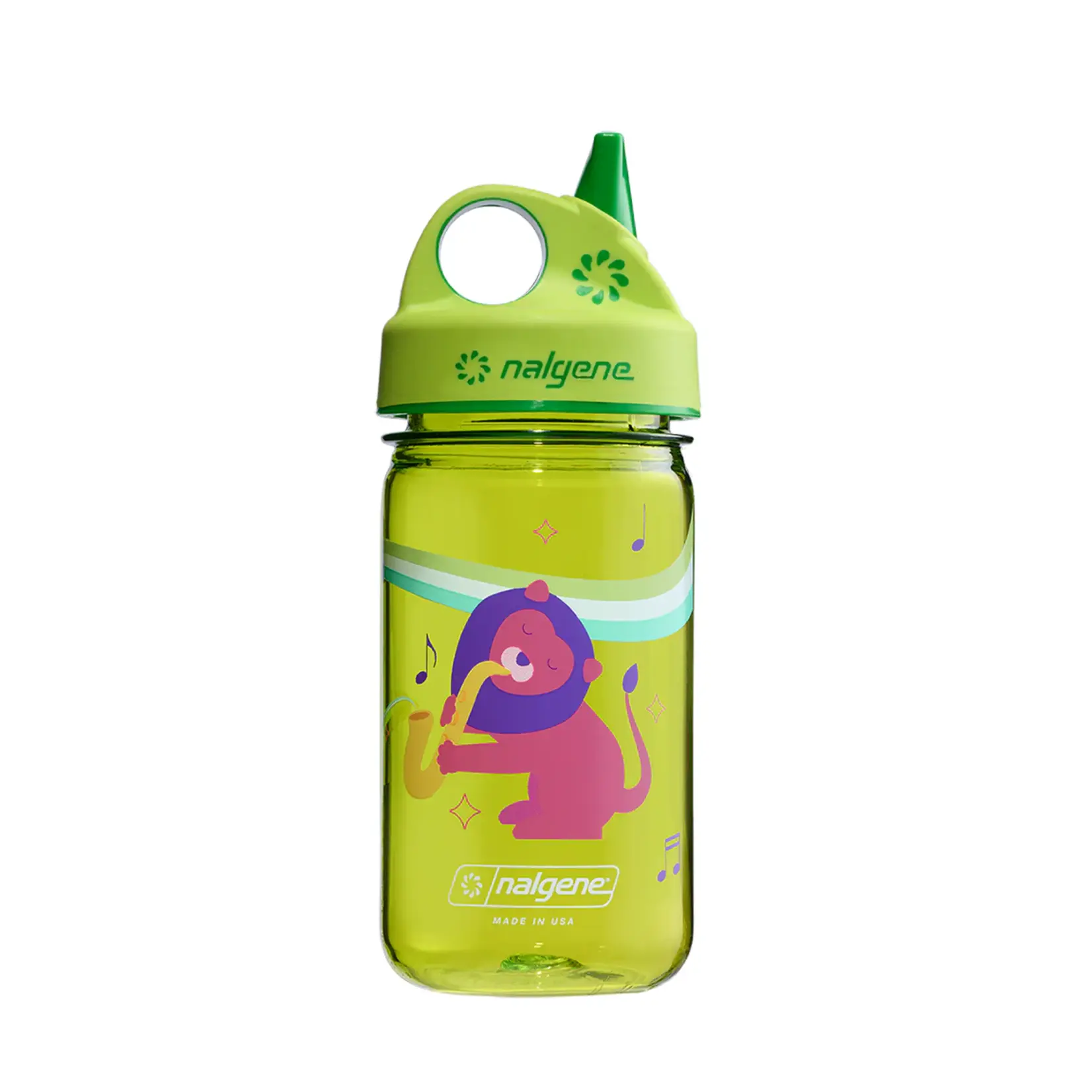 Nalgene NALGENE - 12oz Grip-N-Gulp Kids Sustain Bottle with Graphic - Green Lion
