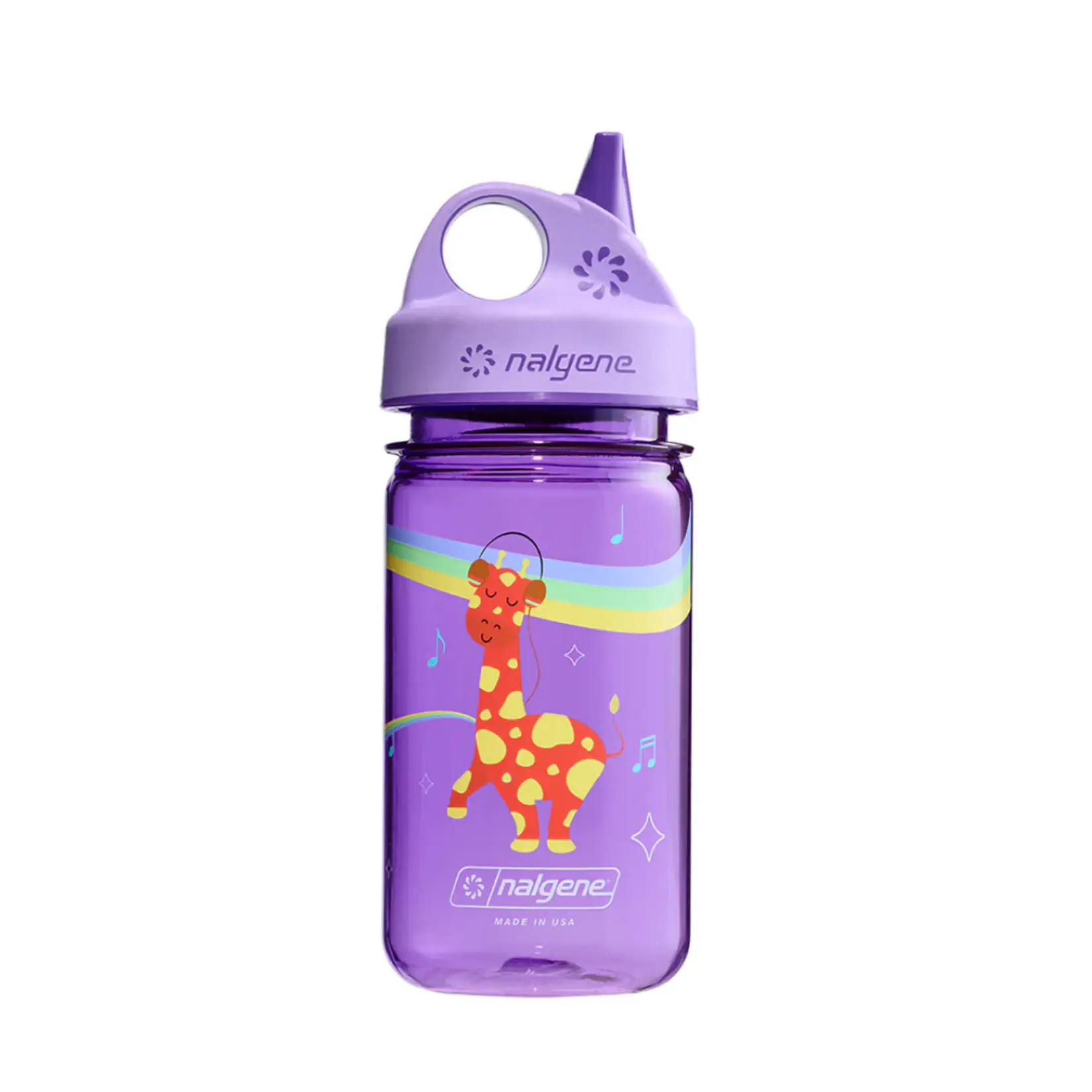 Nalgene NALGENE - 12oz Grip-N-Gulp Kids Sustain Bottle with Graphic - Purple Giraffe