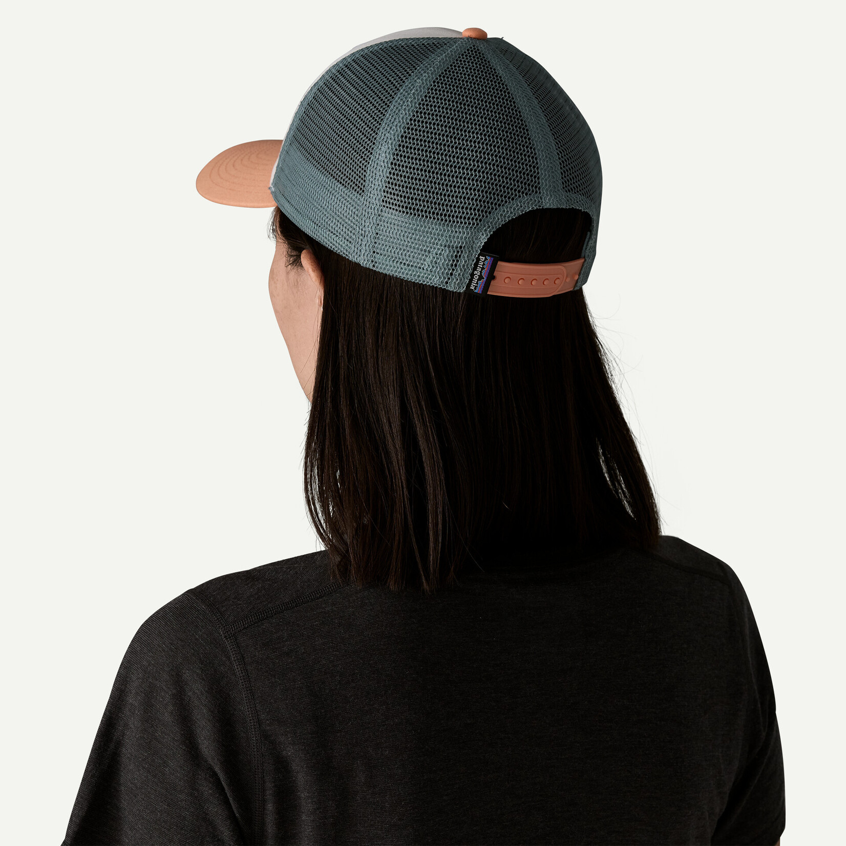 Patagonia Patagonia P-6 Logo LoPro Trucker Hat White w/Peach Sherbet ALL