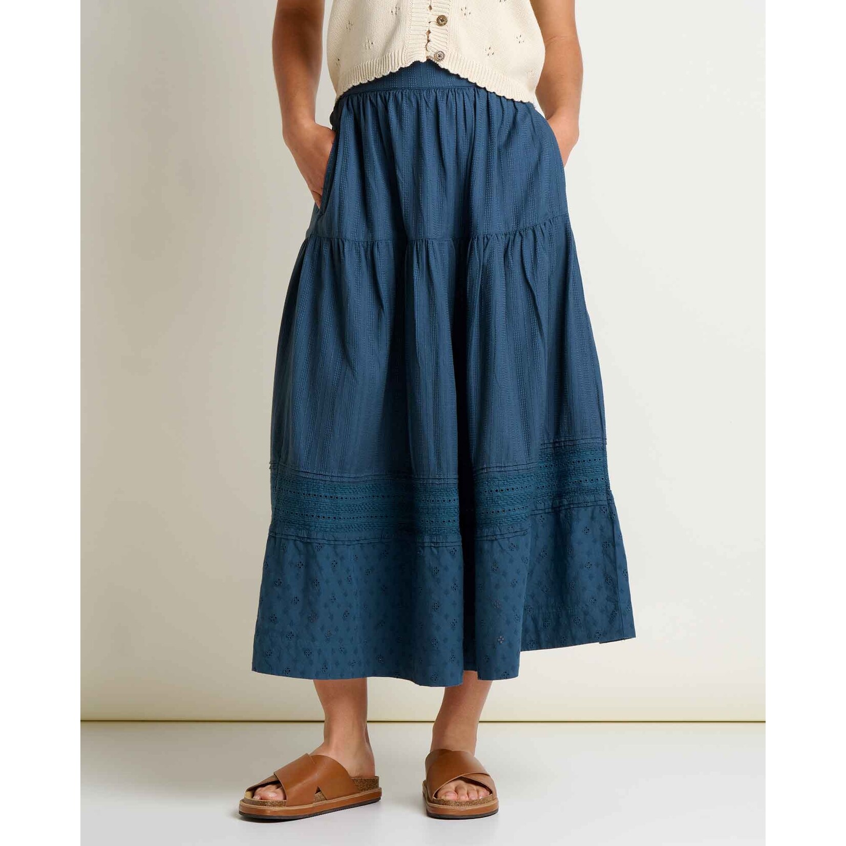 Toad & Co Toad & Co airscape midi skirt midnight dobby M