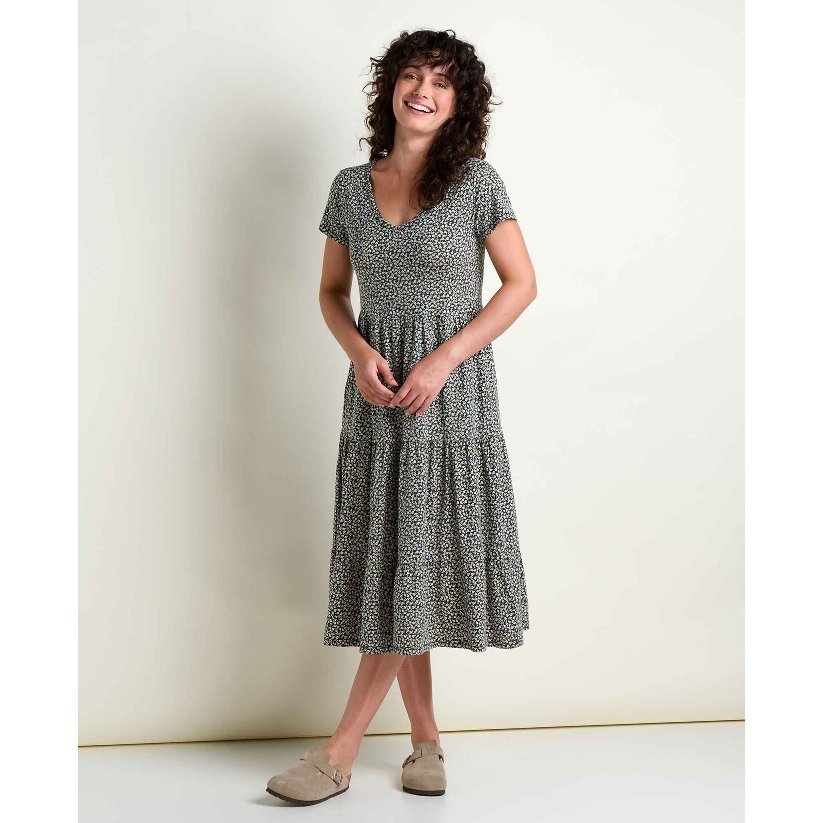 Toad & Co Toad & Co marley tiered midi dress midnight print L