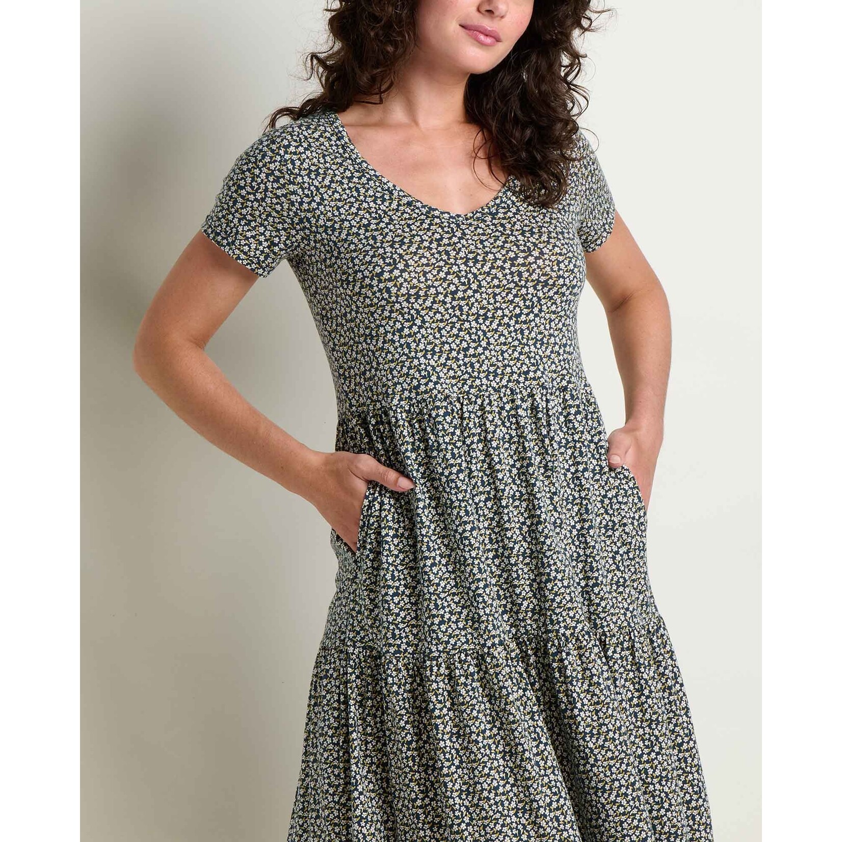 Toad & Co Toad & Co marley tiered midi dress midnight print L