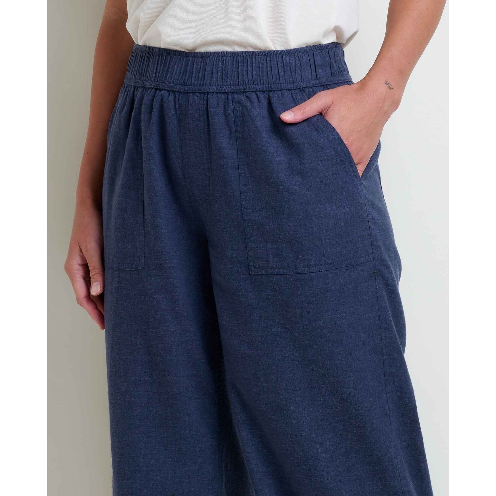 Toad & Co Toad & Co w's taj hemp wide leg pant true navy L