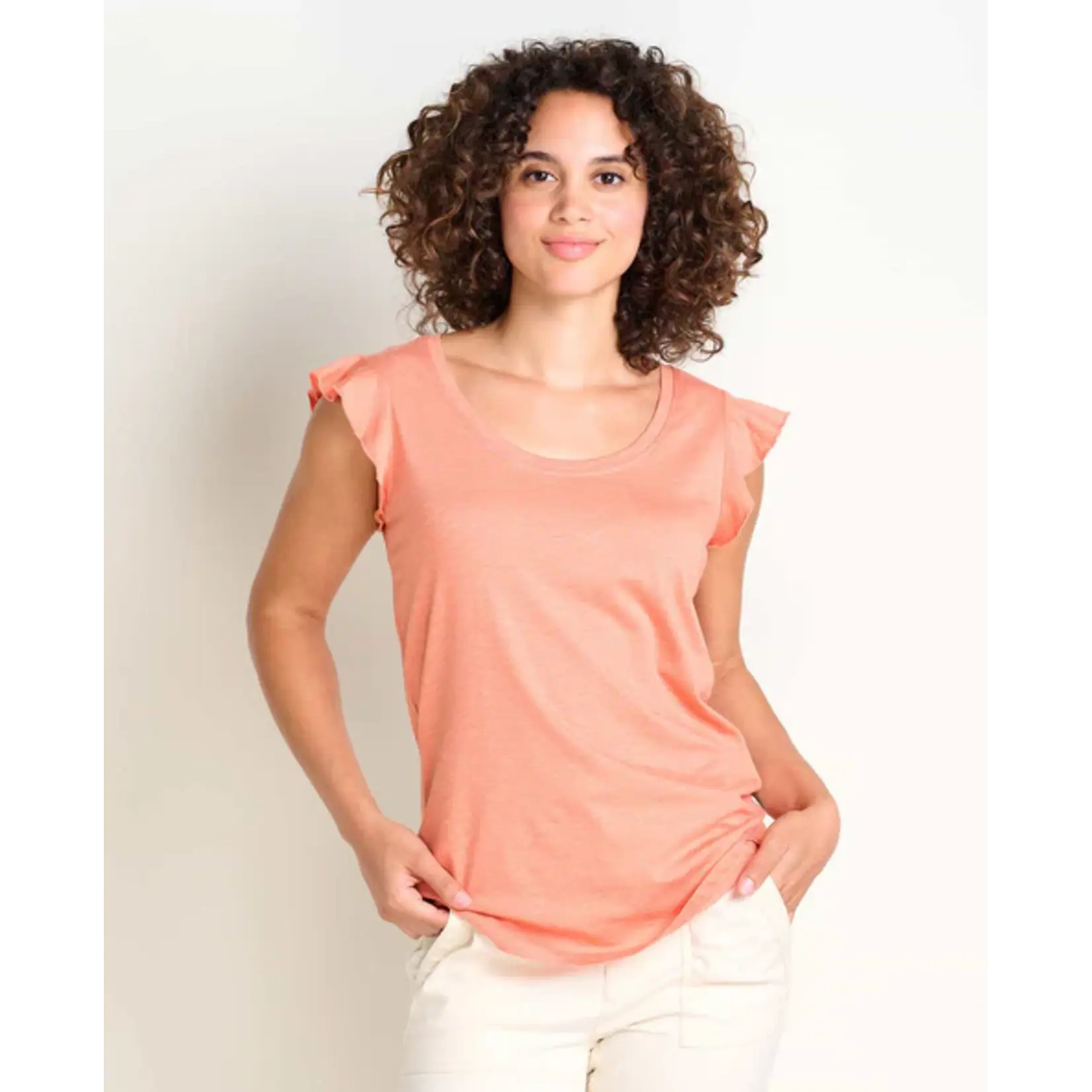 Toad & Co Toad & Co Rufflita II Tee Papaya XL