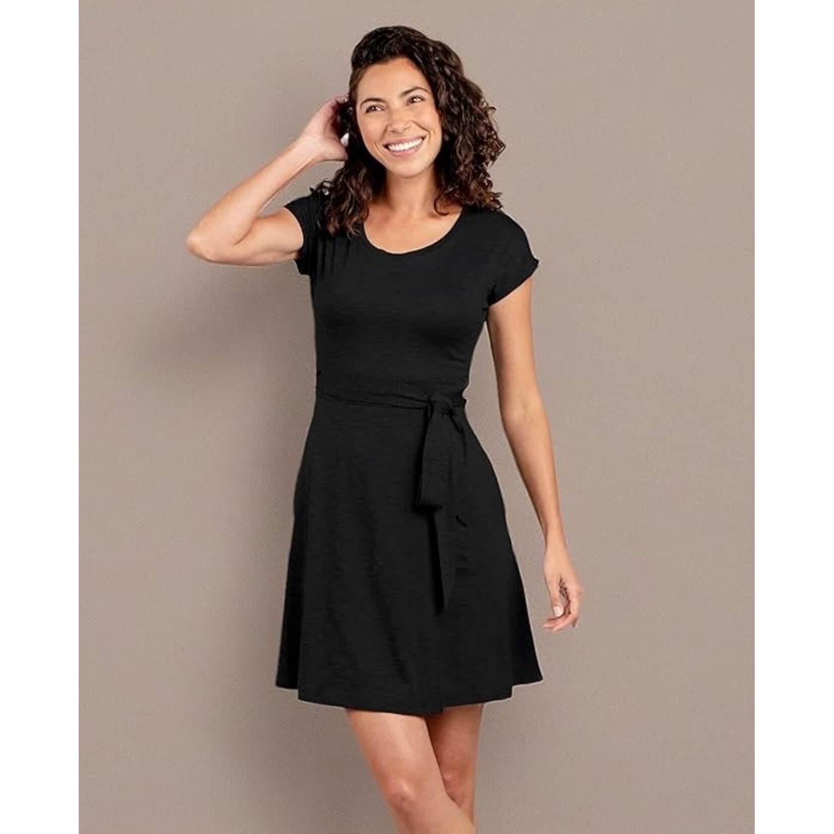 Toad & Co Toad & Co Cue Wrap SS Dress, Black, XL