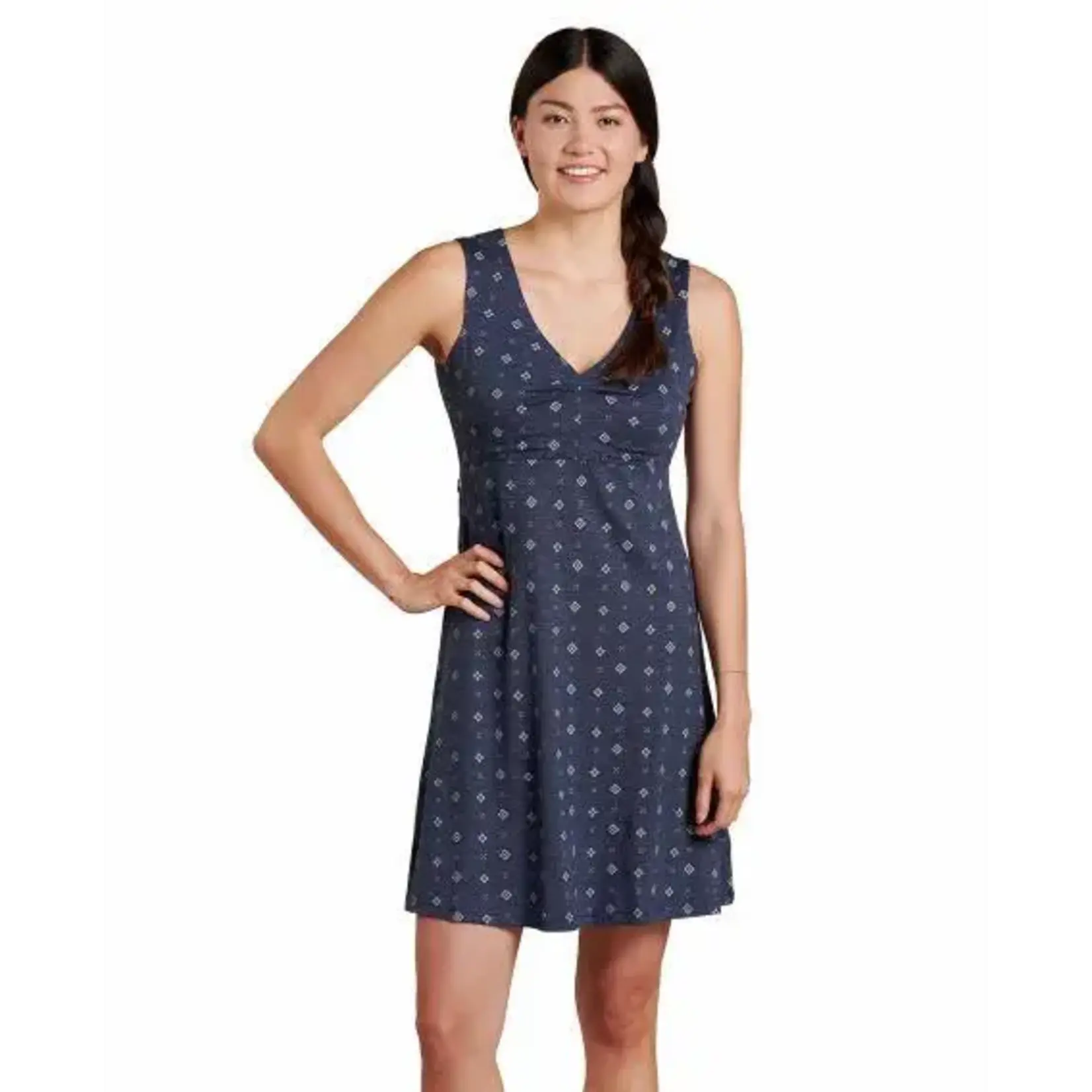 Toad & Co Toad & Co ROSEMARIE SL DRESS TRUE NAVY TILE PRINT M