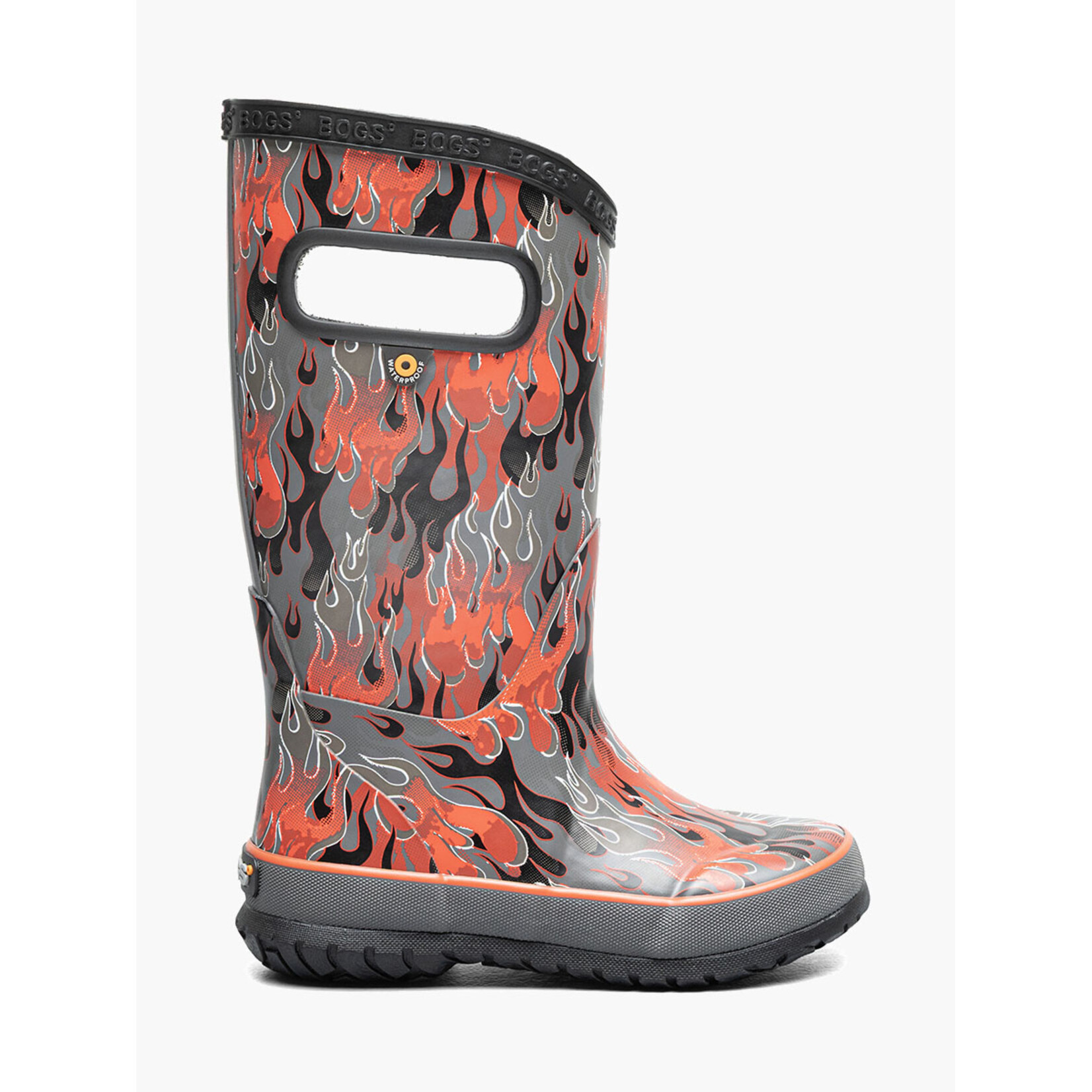Bogs BOGS RAINBOOT FIRE FLAME DKGRYMULTI 8