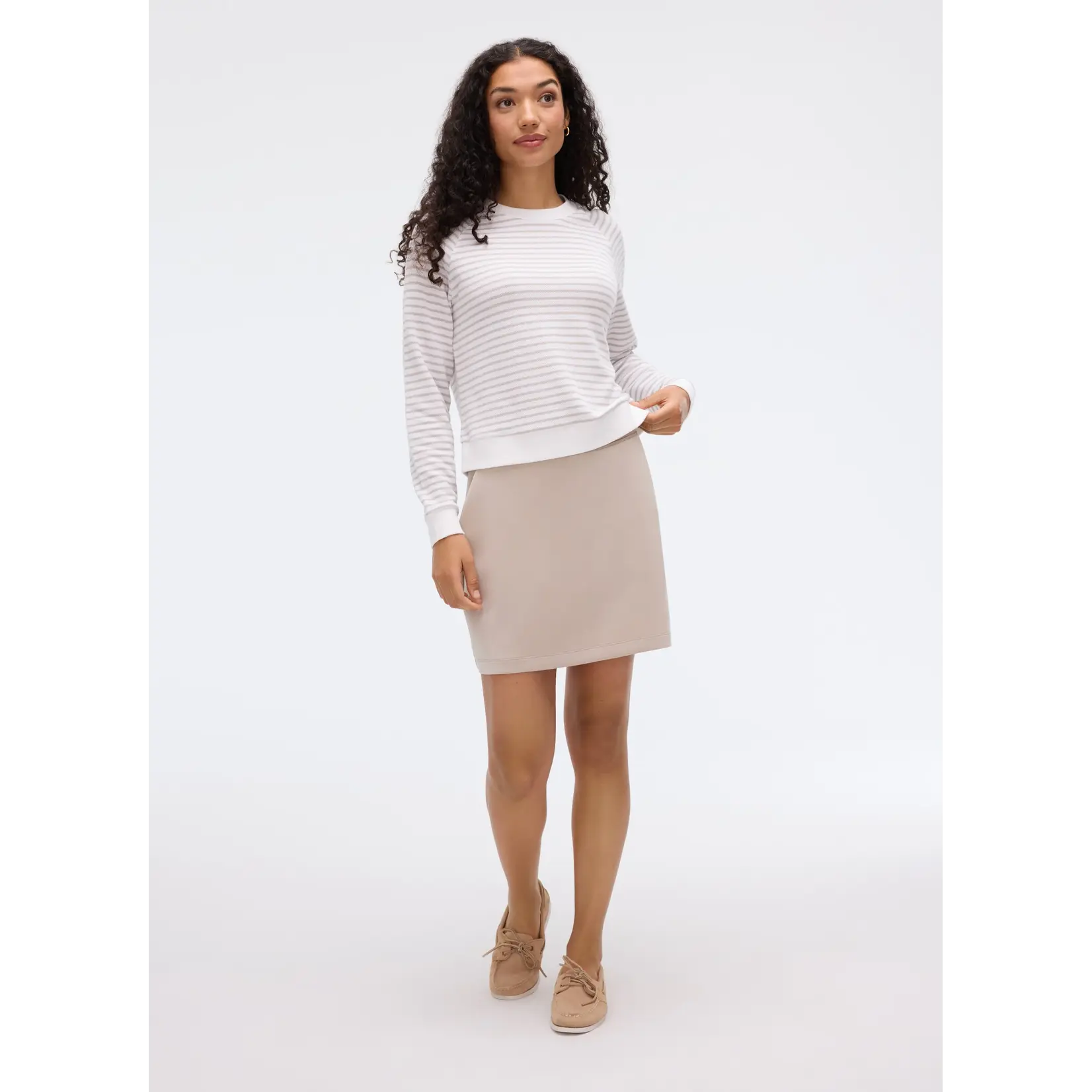 FIG FIG - Hampton Top - Mocha Latte Stripe - S