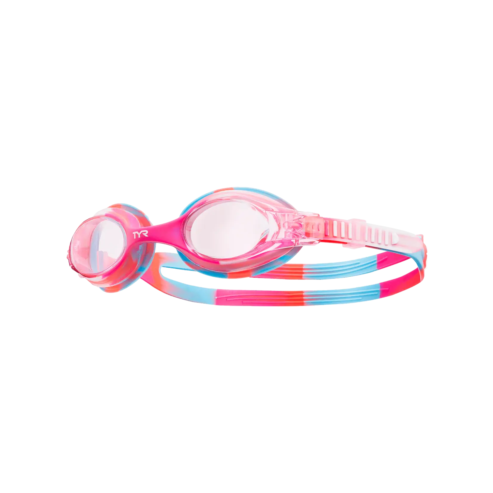TYR Swimple Tie Dye Kids Goggles  - Pink/White