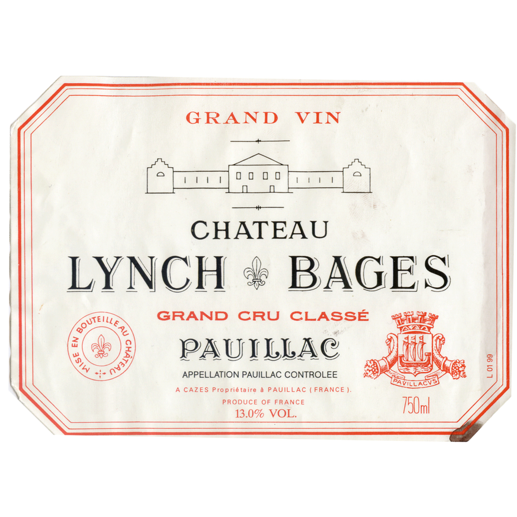 Wine Chateau Lynch Bages Pauillac 2000