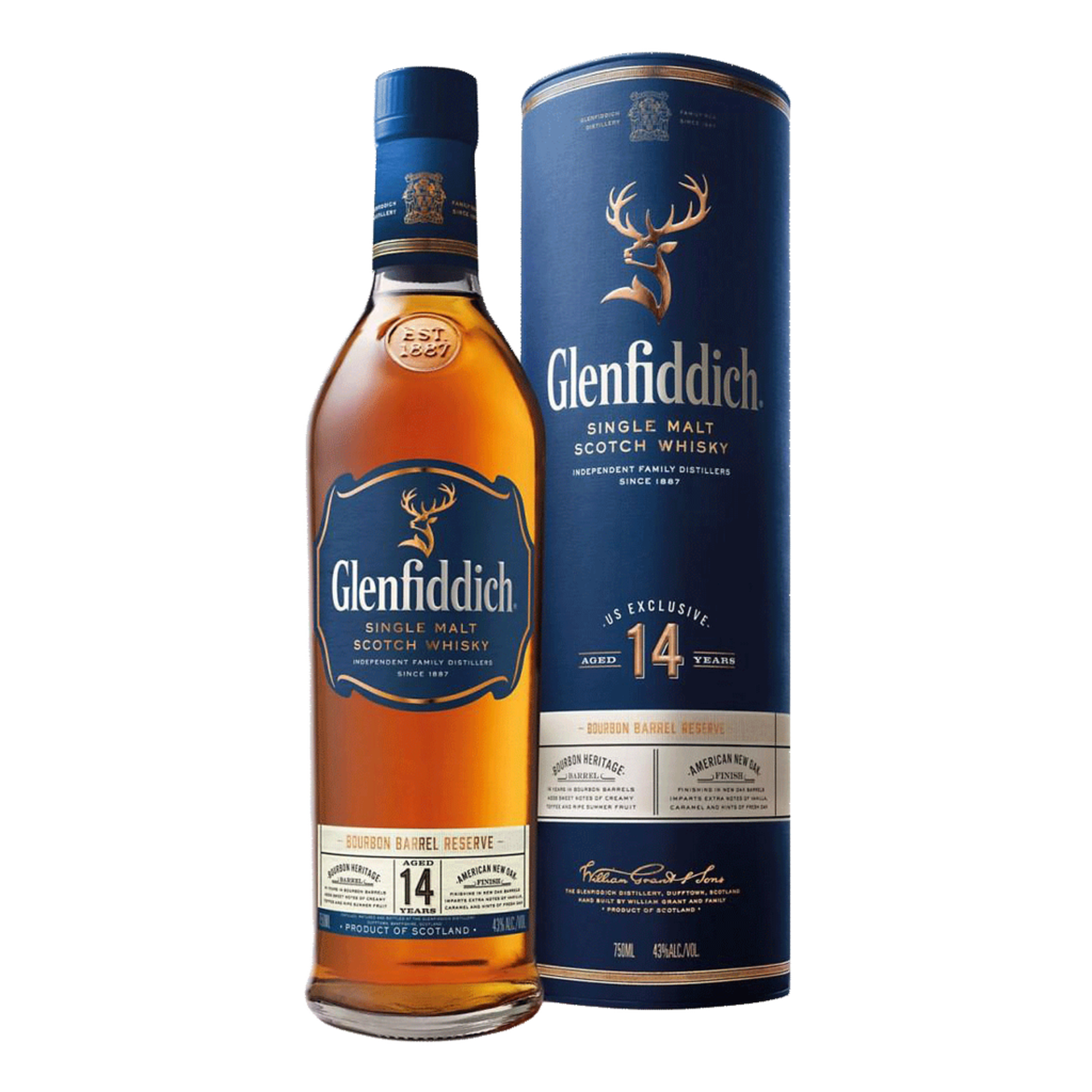 Spirits Glenfiddich Single Malt Scotch Whisky 14 Year Bourbon Barrel Reserve
