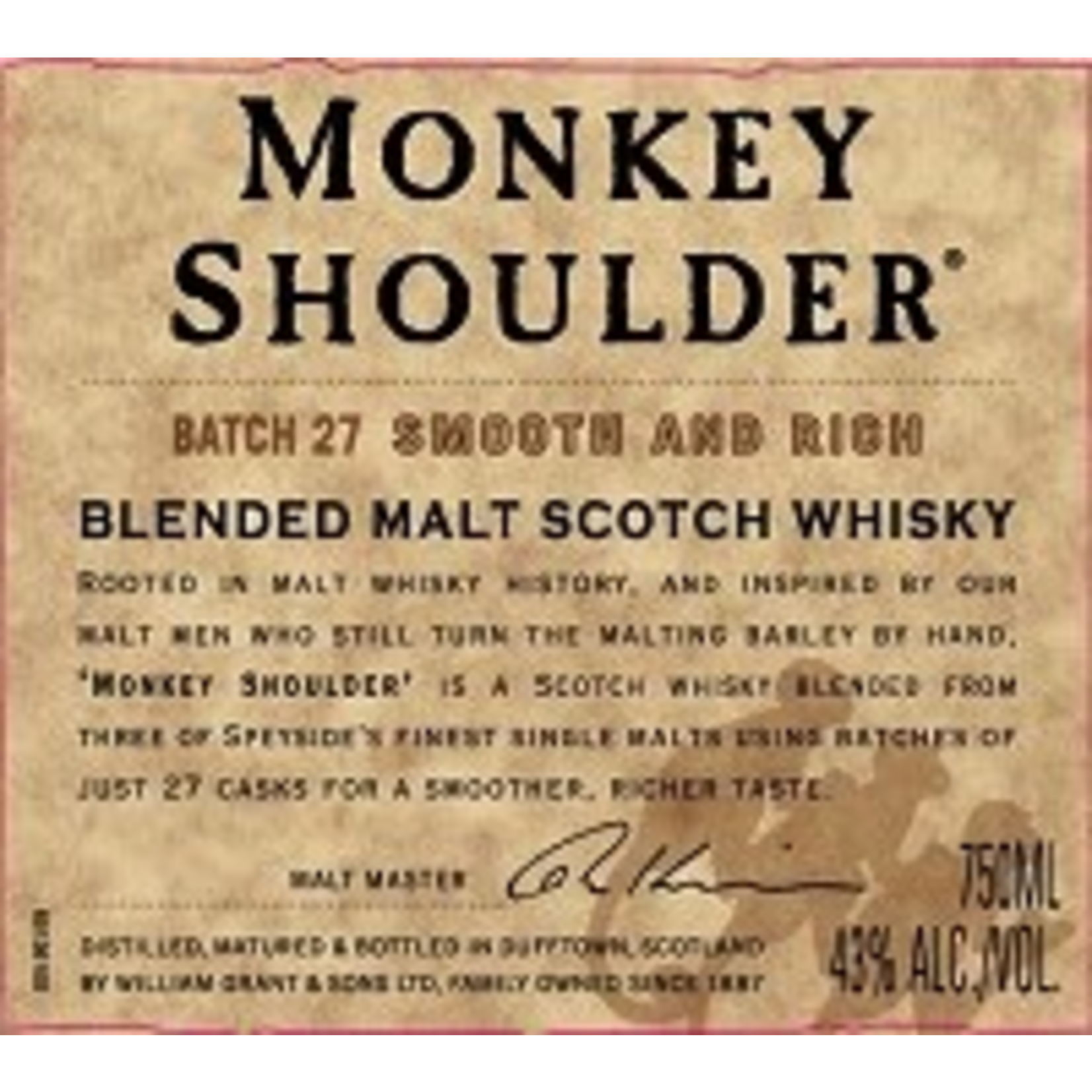 Monkey Shoulder Blended Malt Scotch Whisky - Royal Wine Merchants - Happy  to Offer!