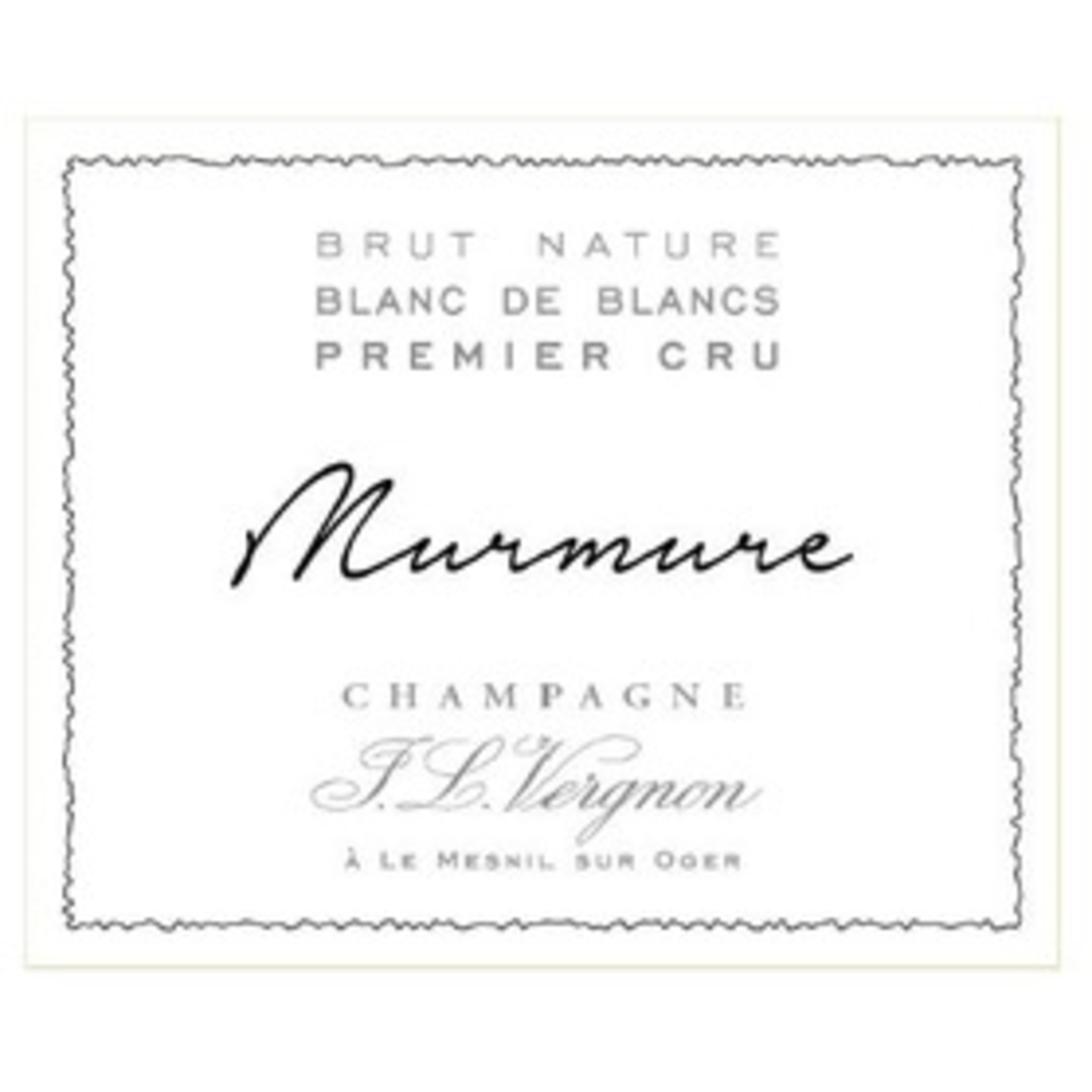 Sparkling J L Vergnon Champagne Premier Cru Brut Nature  Blanc de Blancs Murmure