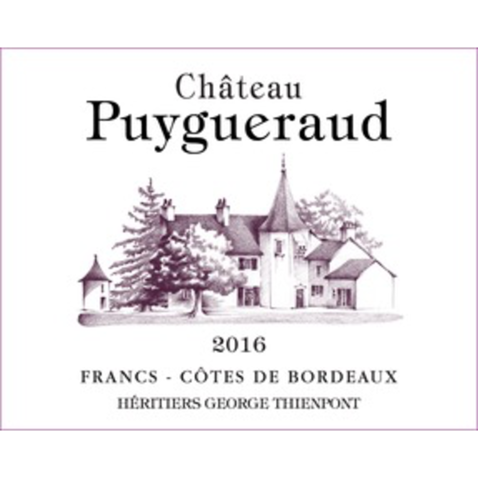 Wine Chateau Puygueraud Francs Cotes de Bordeaux 2016