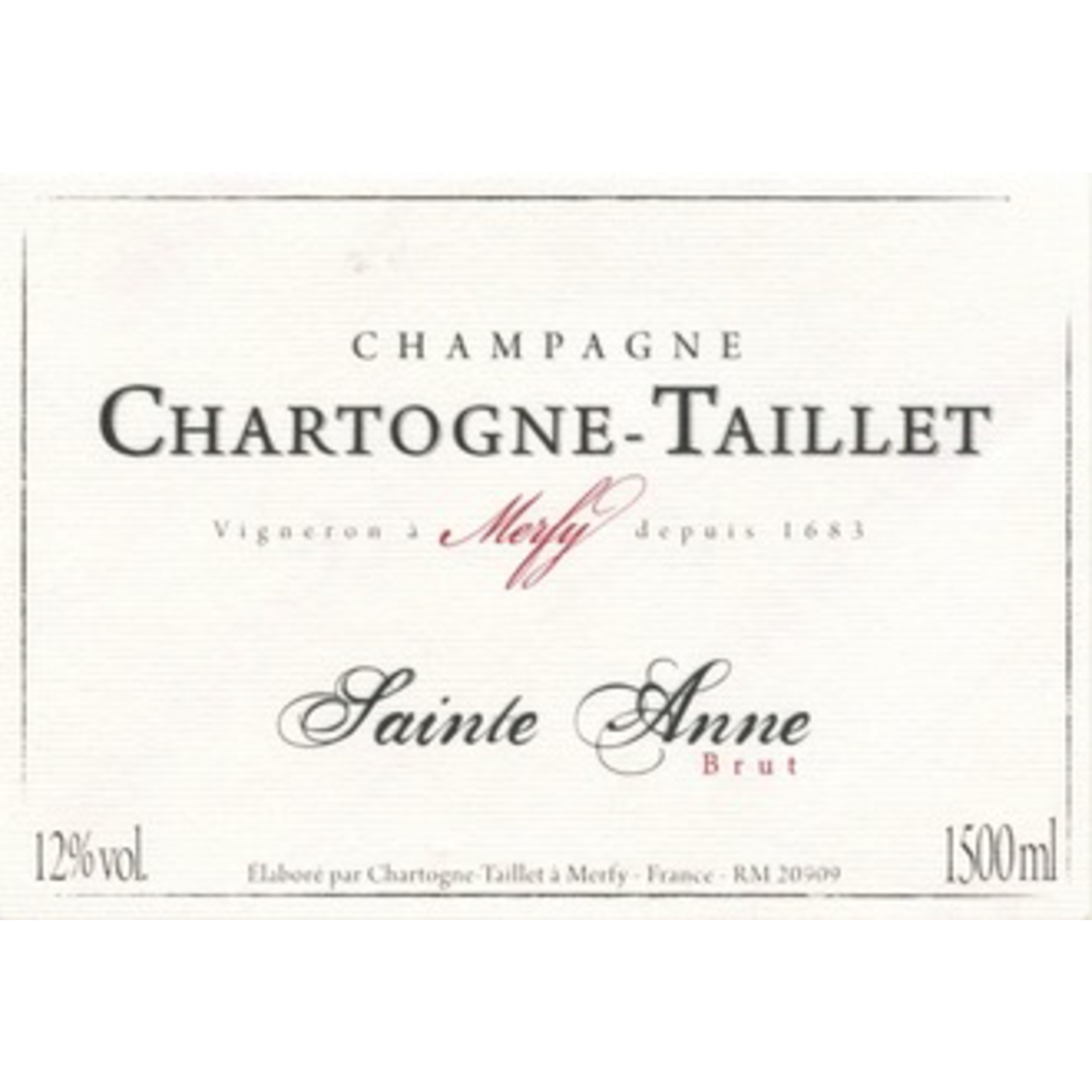 Sparkling Chartogne Taillet Champagne Brut Cuvee Sainte Anne NV