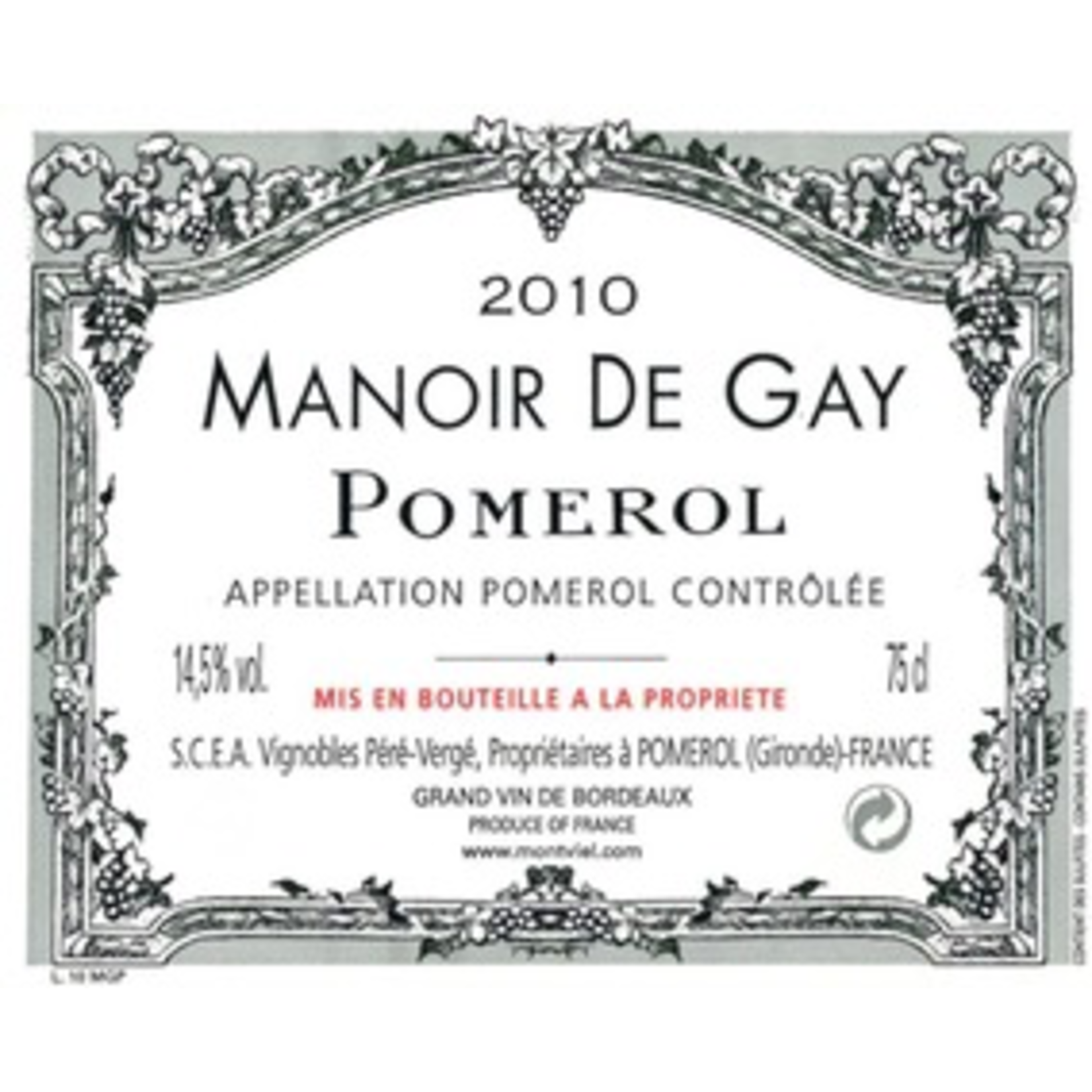 Wine Manior de Gay 2018