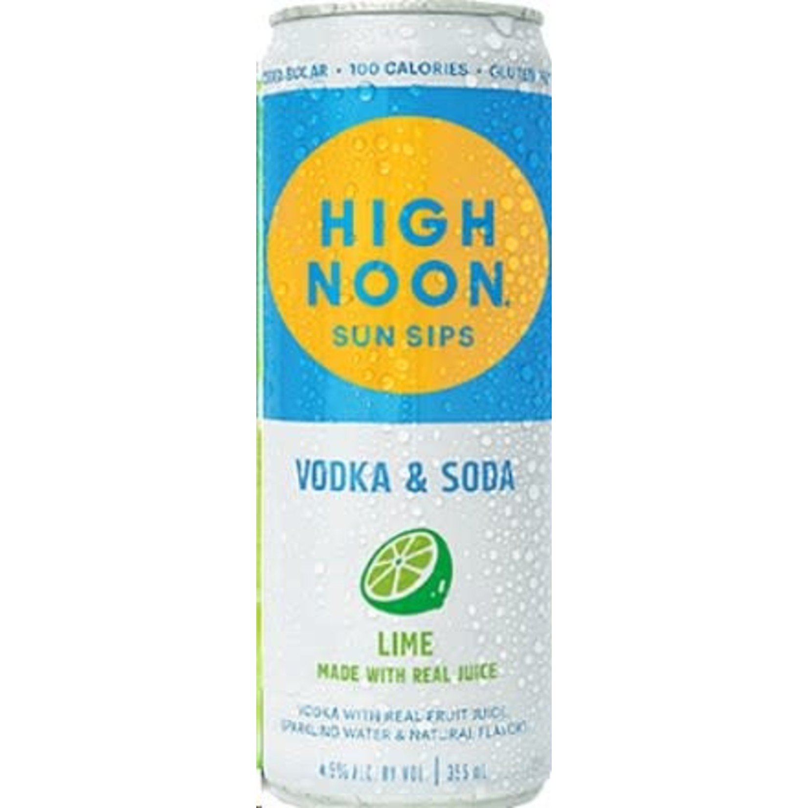 Spirits High Noon Sun Sips Vodka & Soda Lime 355ml Cans