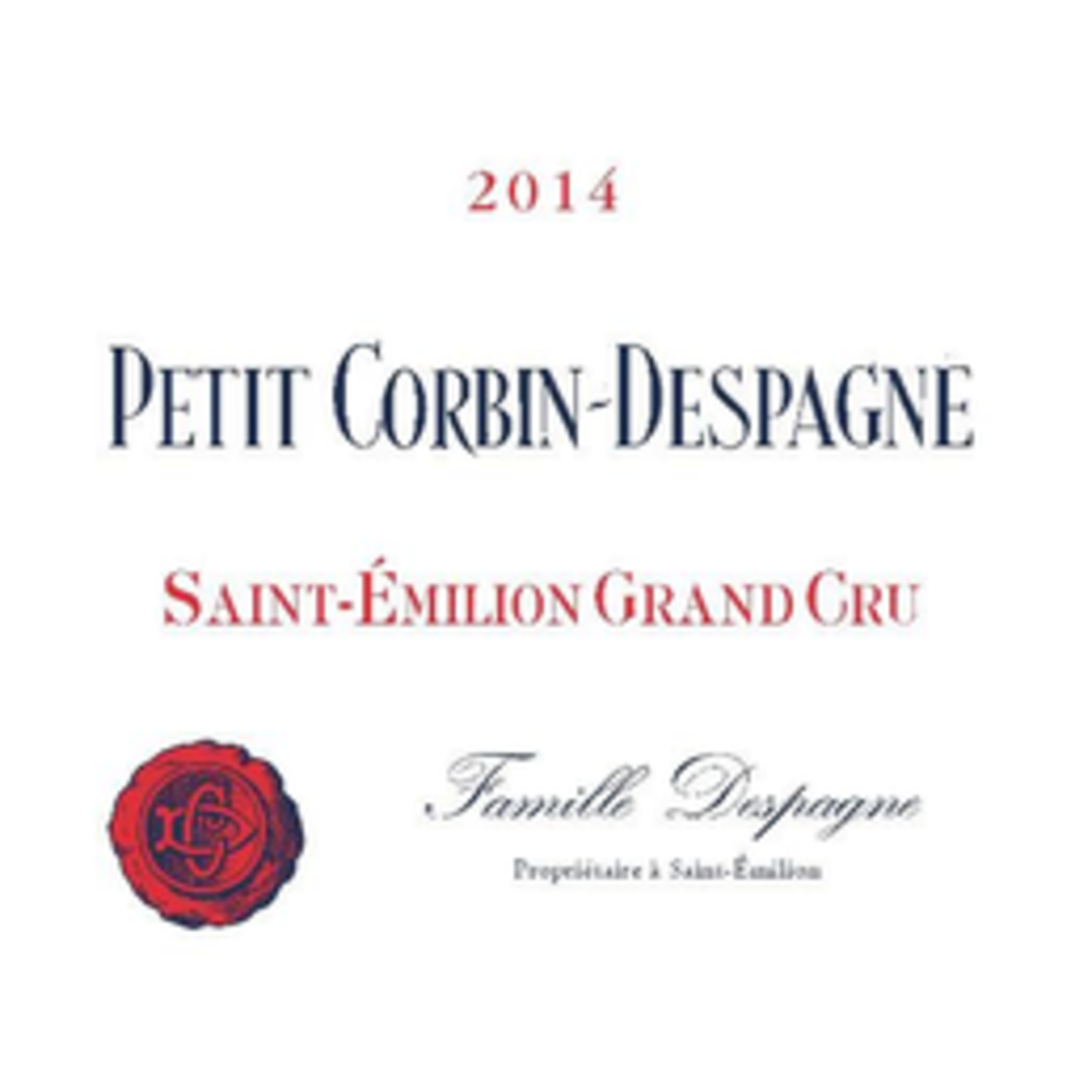 Wine Petit Corbin Despagne Saint Emilion Grand Cru 2016