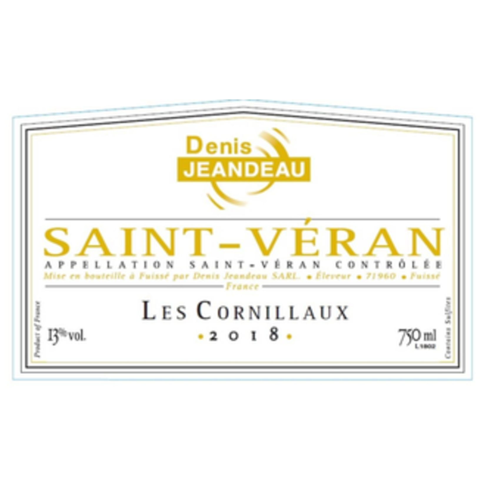 Wine Denis Jeandeau St-Veran Cornillaux Blanc 2018