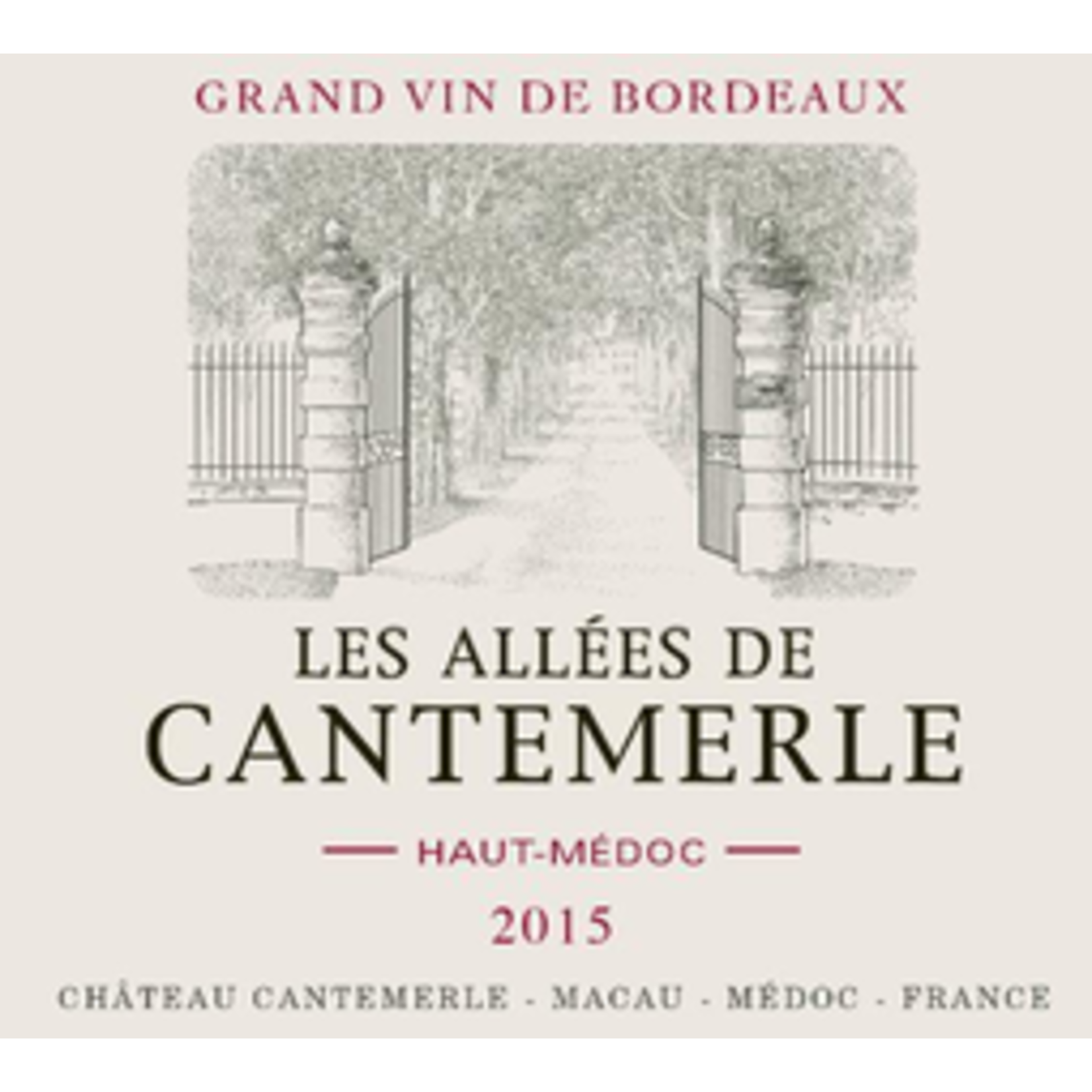 Wine Les Allees De Cantemerle 2015
