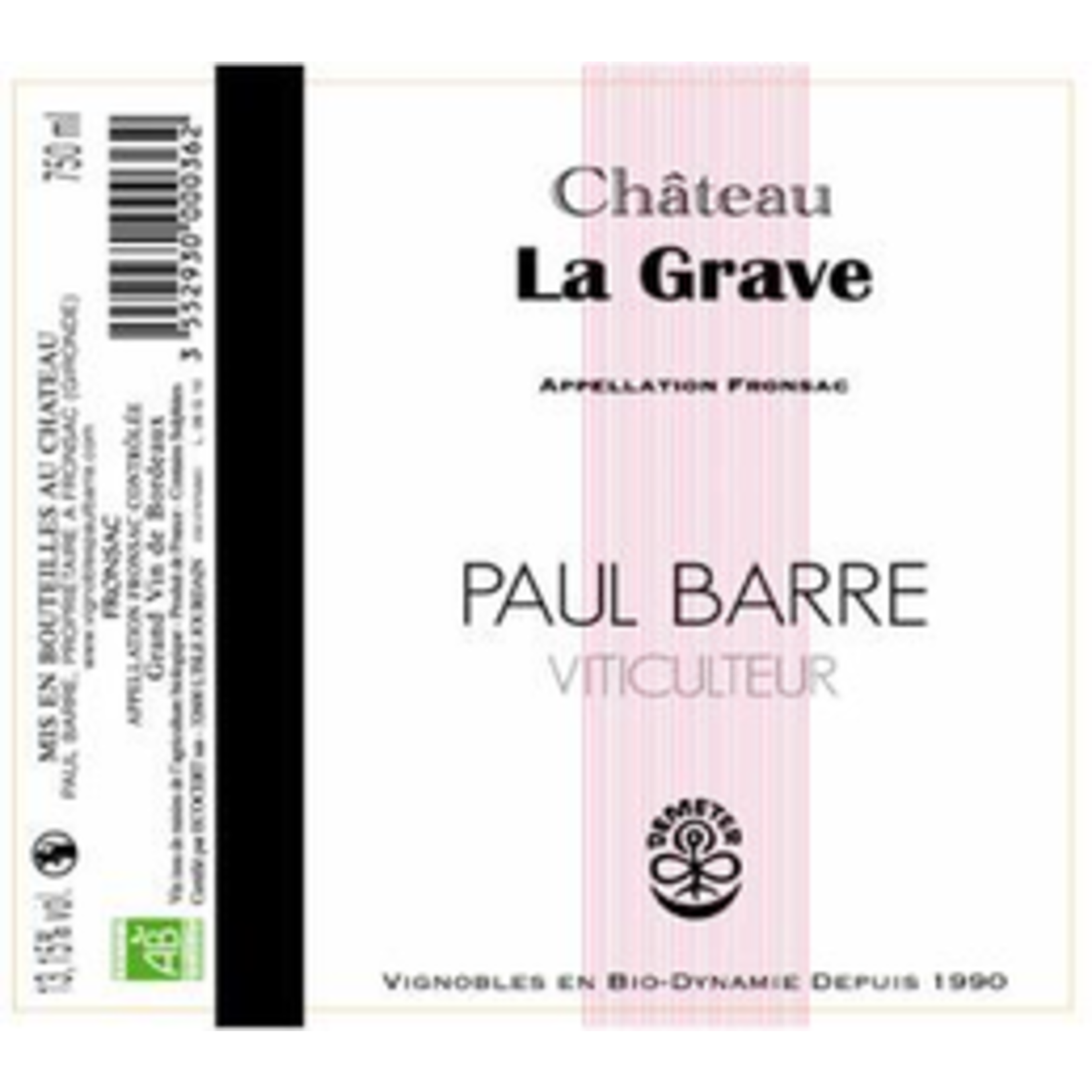 Wine Chateau La Grave Paul Barre 2018