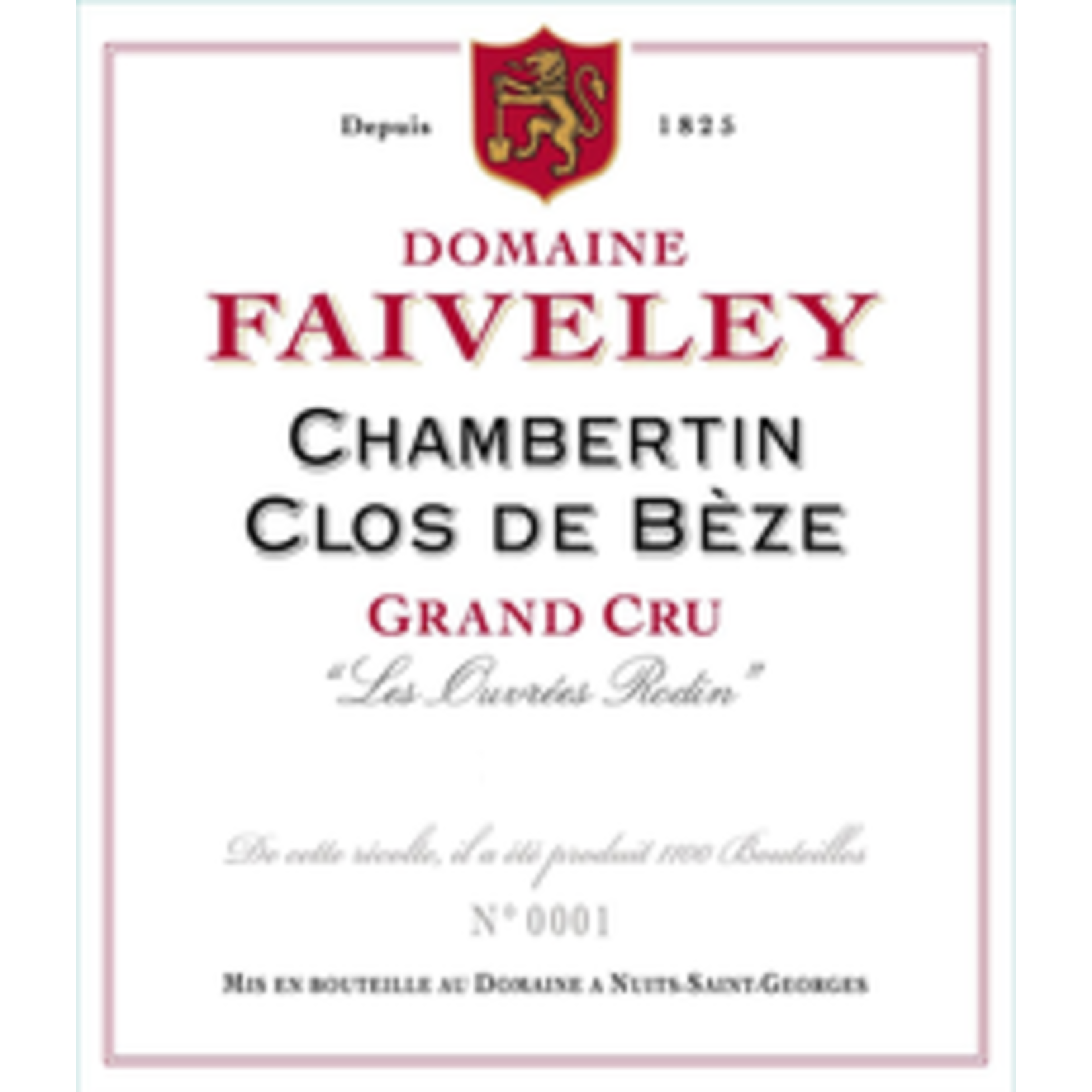 Wine Domaine Faiveley, Chambertin Clos De Bèze Grand Cru Les Ouvrée Rodin 2019