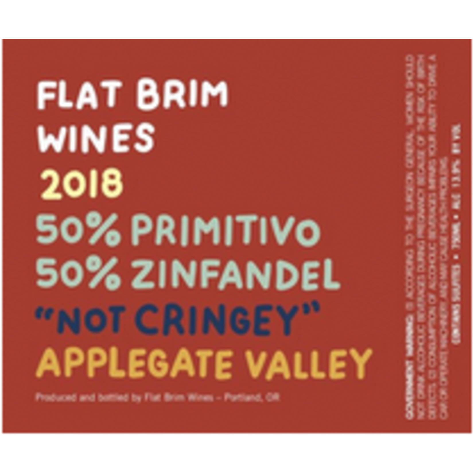 Wine Flat Brim Wines Not Cringey Applegate Valley 2019