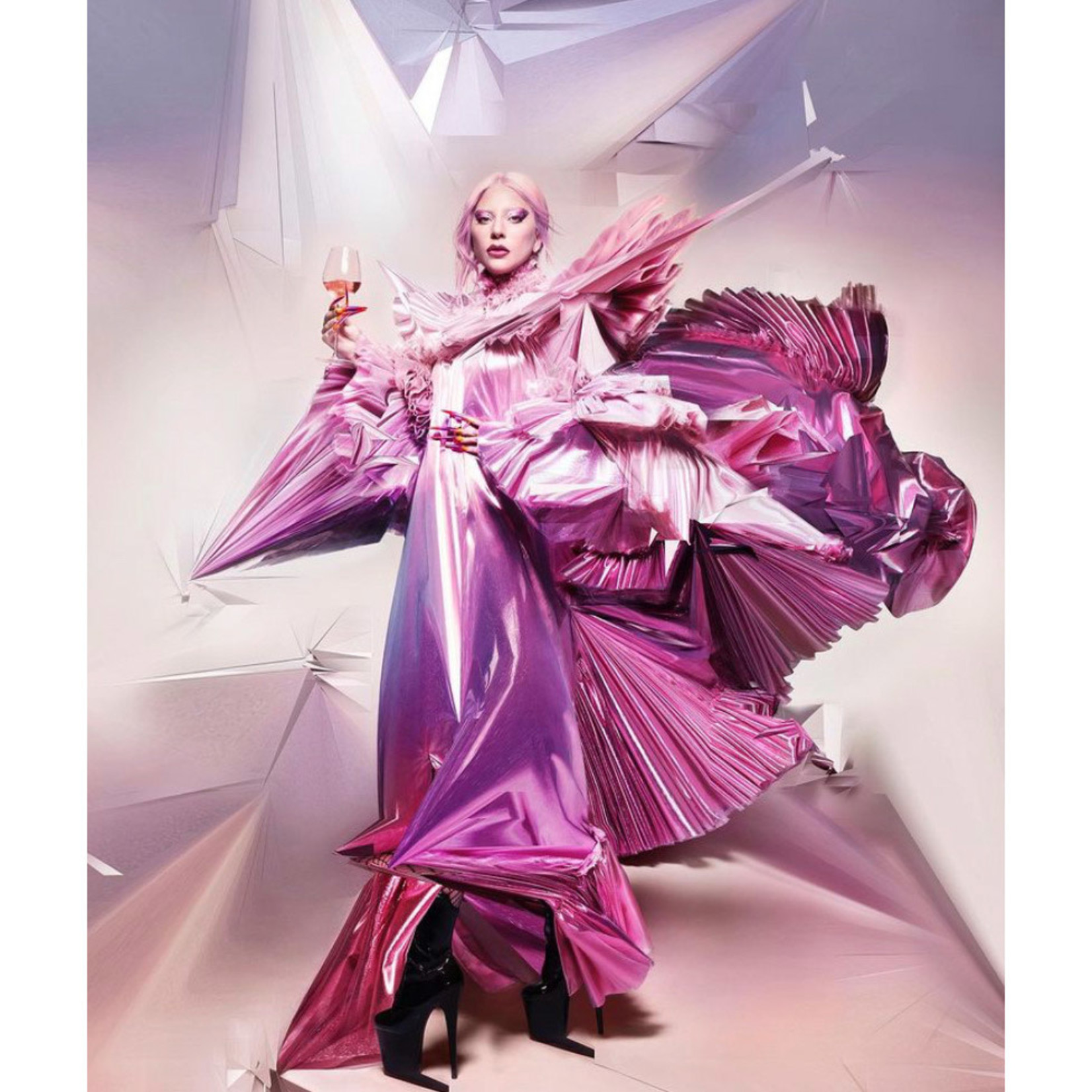 Sparkling Dom Perignon Rose Champagne Lady Gaga Limited Edition Gift Box 2006