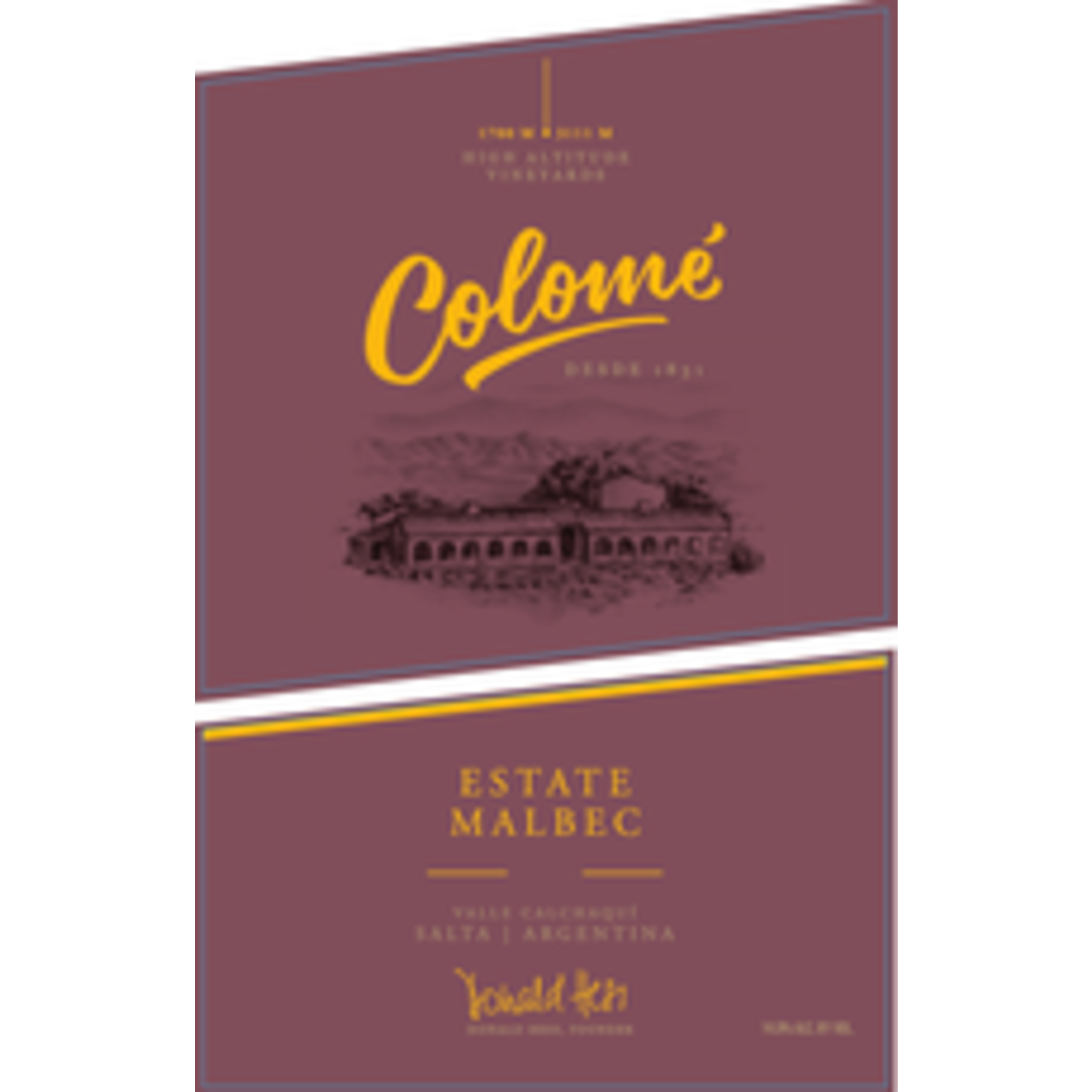 Wine Colome Estate Malbec 2019