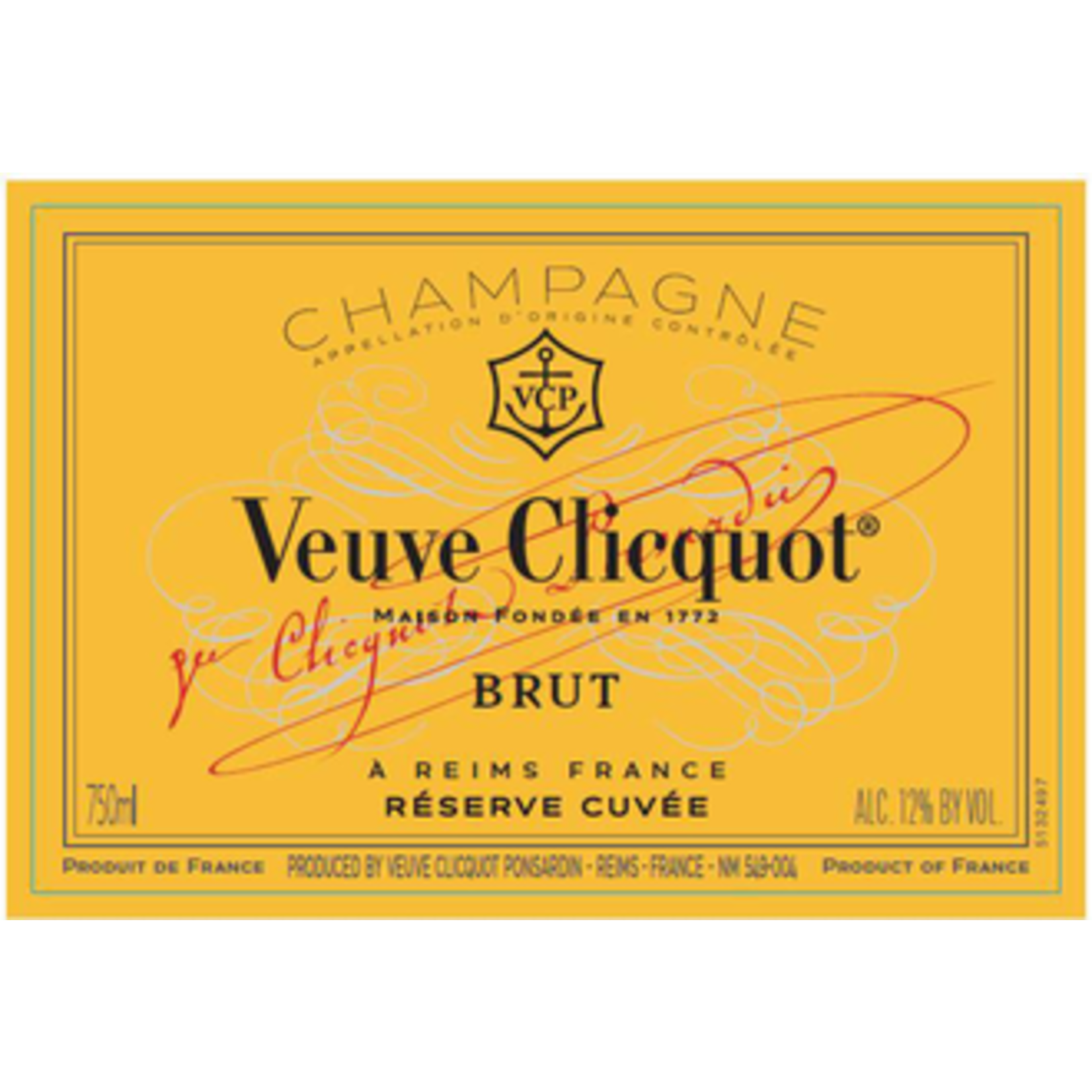 Sparkling Veuve Clicquot Reserve Cuvee Brut Champagne