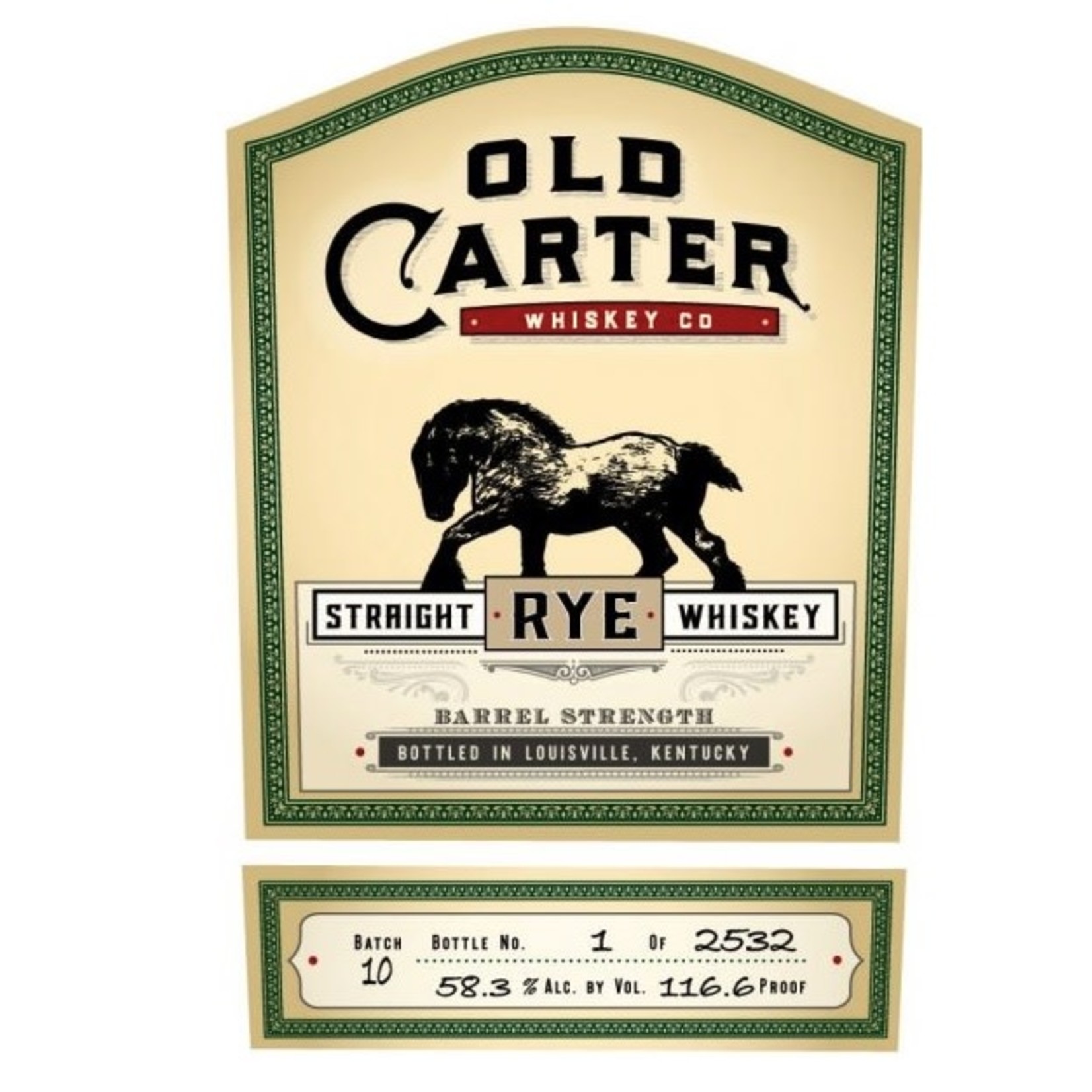 Spirits Old Carter Straight Rye Barrel Strength Small Batch #10