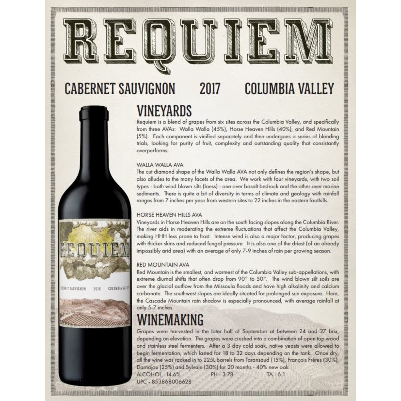 Wine Requiem Wines Cabernet Sauvignon Columbia Valley 2020