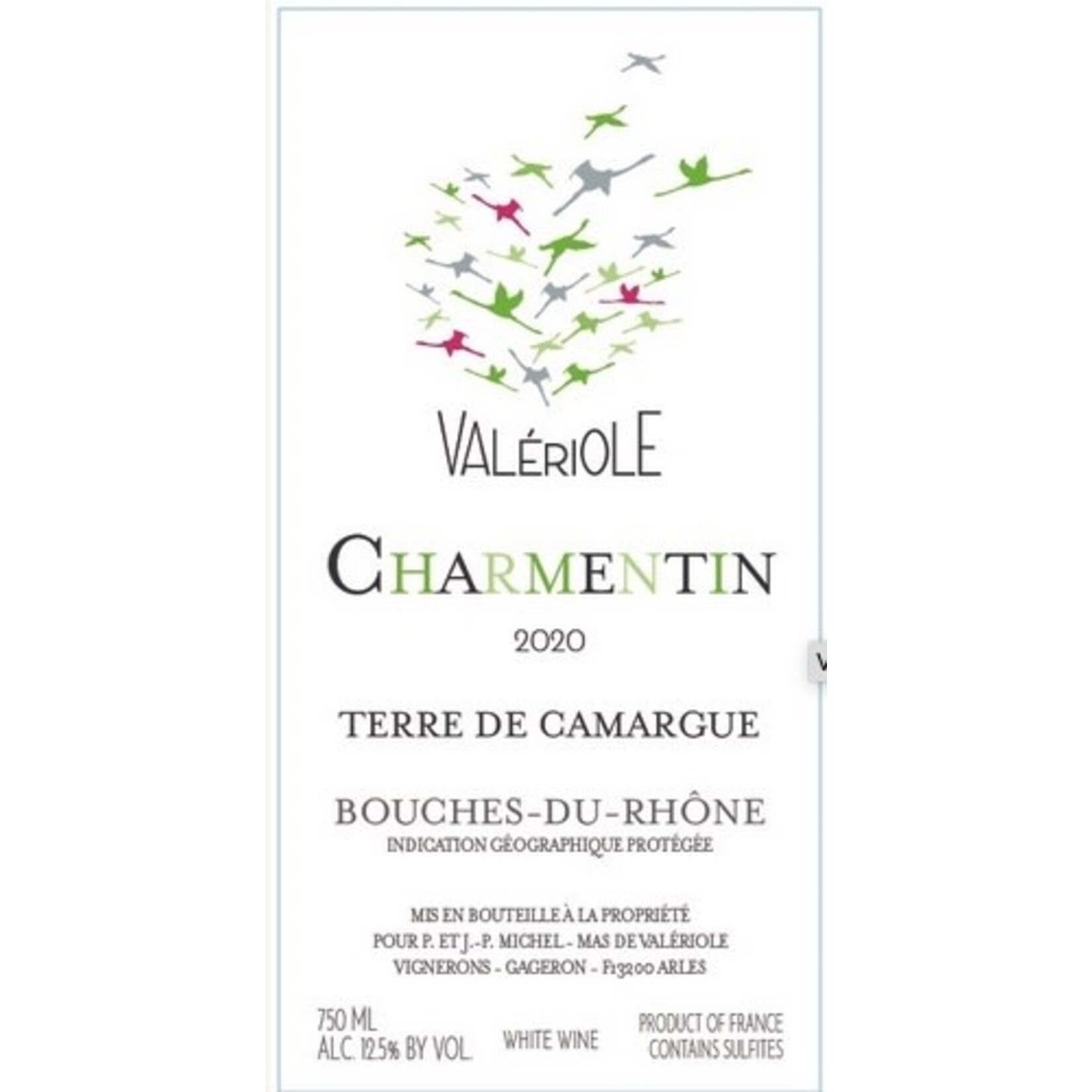 Wine Mas de Valeriole 'Charmentin' Bouches-du-Rhône Terre de Camargue Blanc 2022