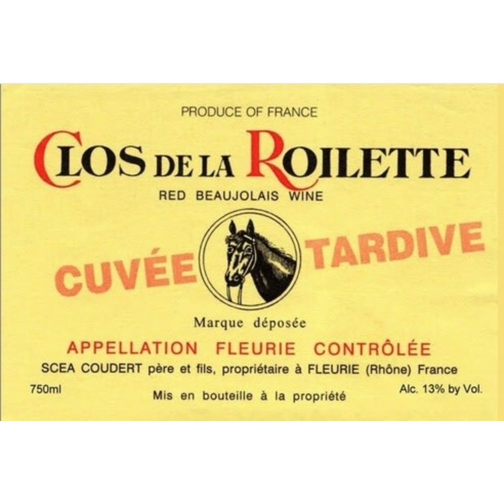 Wine Clos de la Roilette Fleurie Cuvee Tardive 2022 1.5L