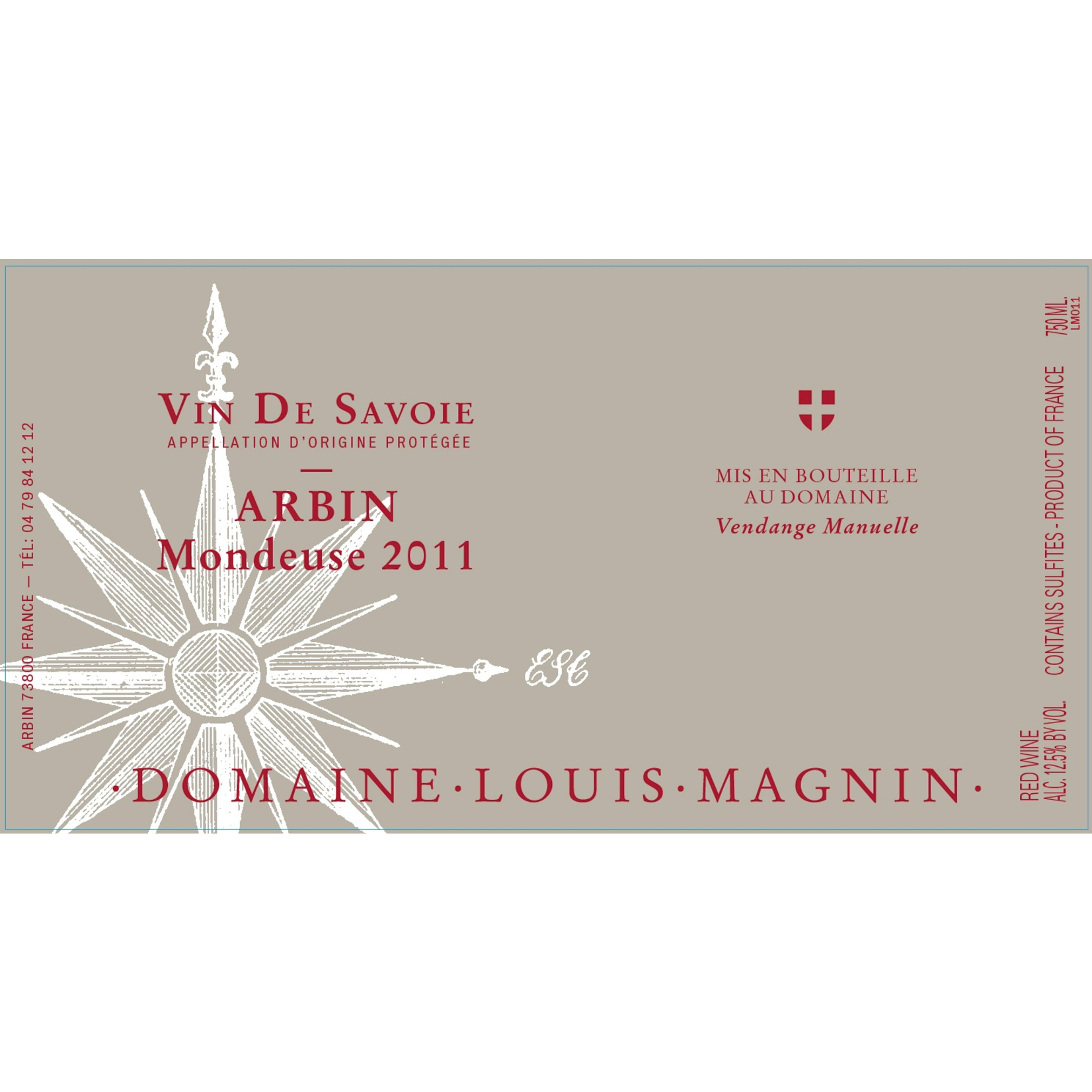 Wine Domaine Louis Magnin Arbin Mondeuse 2015
