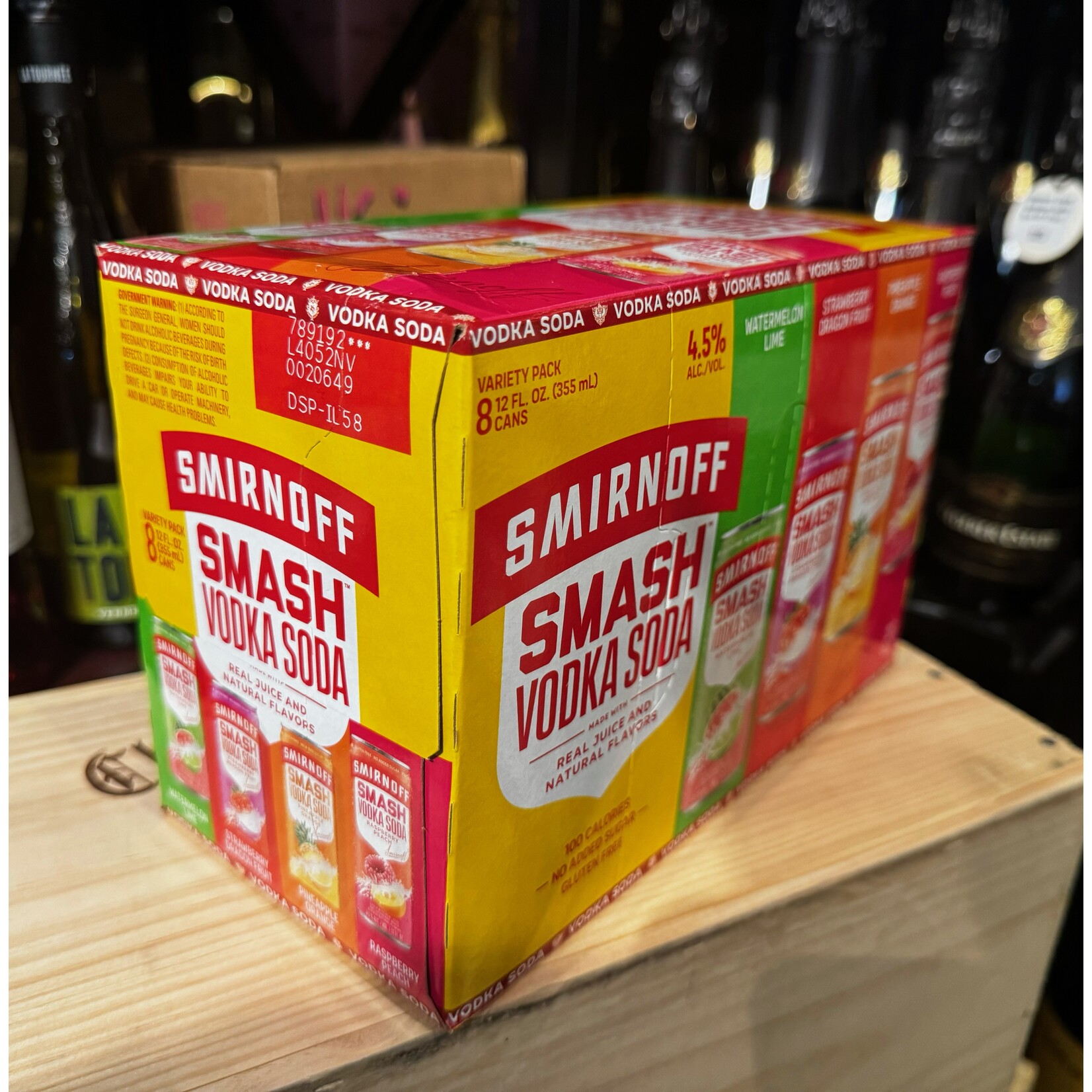 Spirits Smirnoff Smash Vodka Cans Combo Pack (Raspberry Peach, Pineapple Orange, Strawberry Dragon Fruit, Watermelon Lime)
