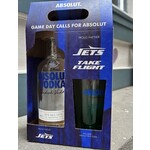 Spirits Absolut Vodka with New York Jets Glass