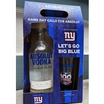 Spirits Absolut Vodka with New York Giants Glass