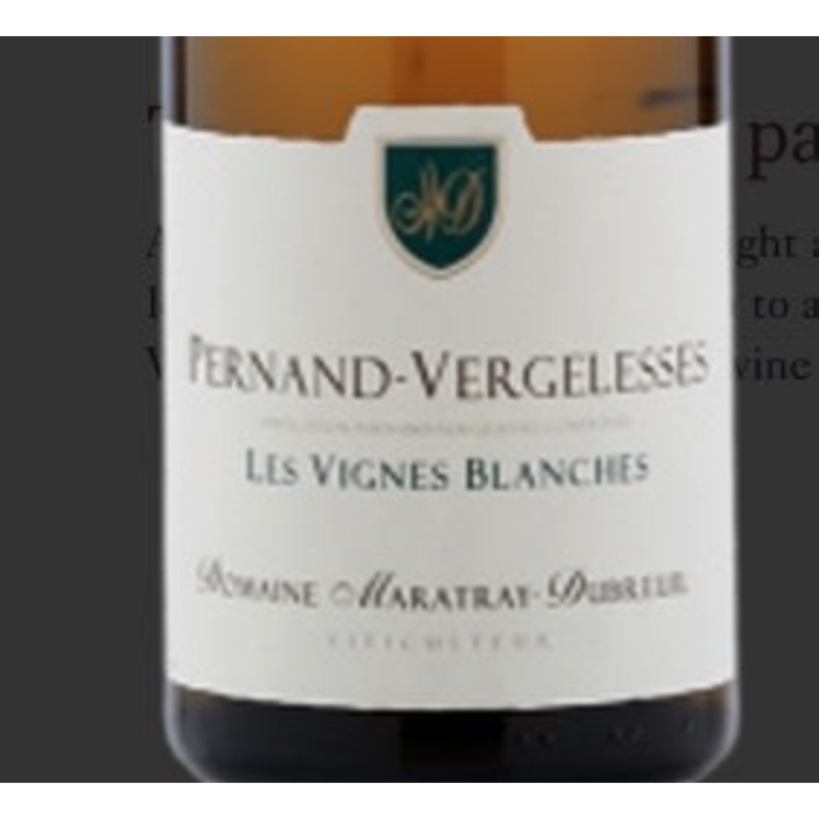 Wine Domaine Maratray Dubreuil Pernand Vergelesses Les Vignes Blanches 2022